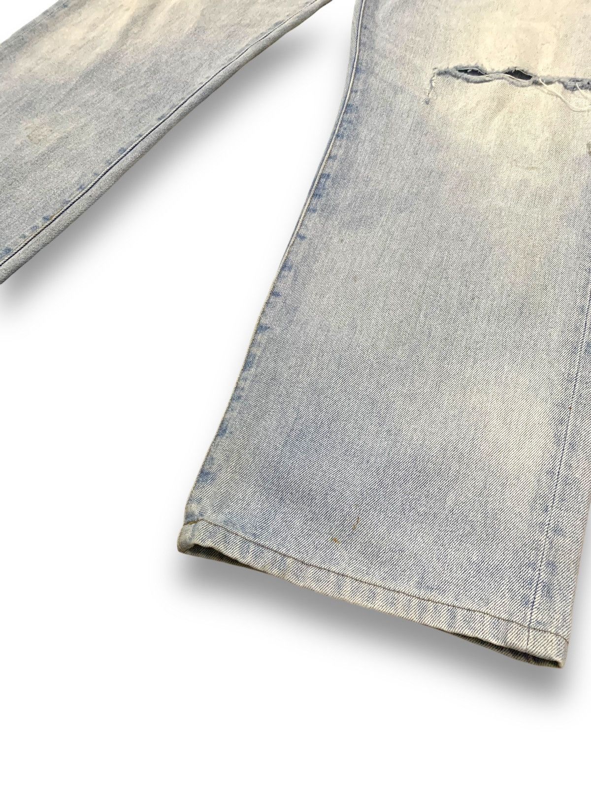 Hanes Vintage 80s Hanes Blue Wash Baggy Distressed Jeans Size US 32 / EU 48 - 10 Thumbnail