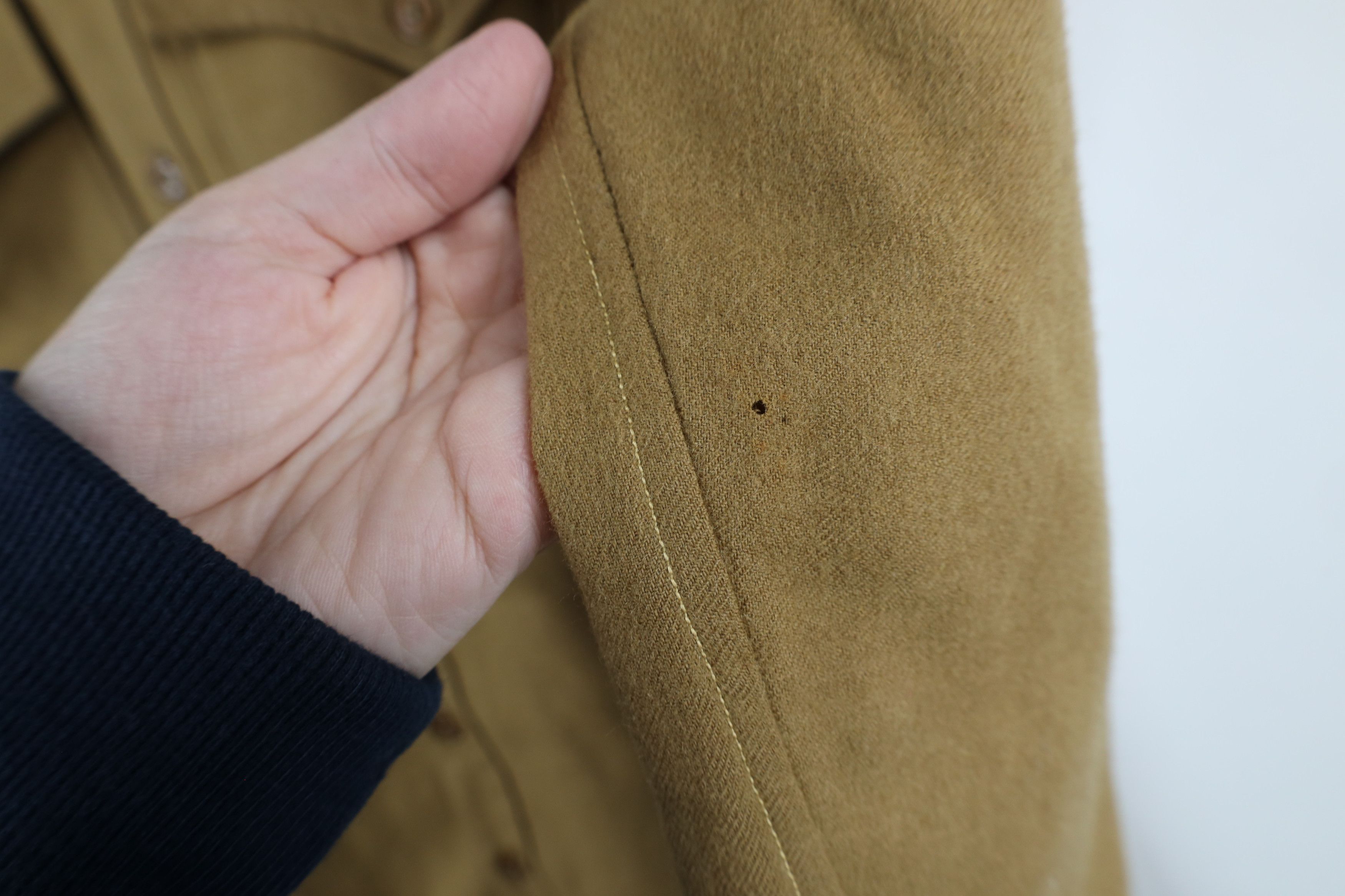 Vintage Vintage 40s WWII Wool Military Field Button Shirt Beige USA Size US L / EU 52-54 / 3 - 10 Thumbnail