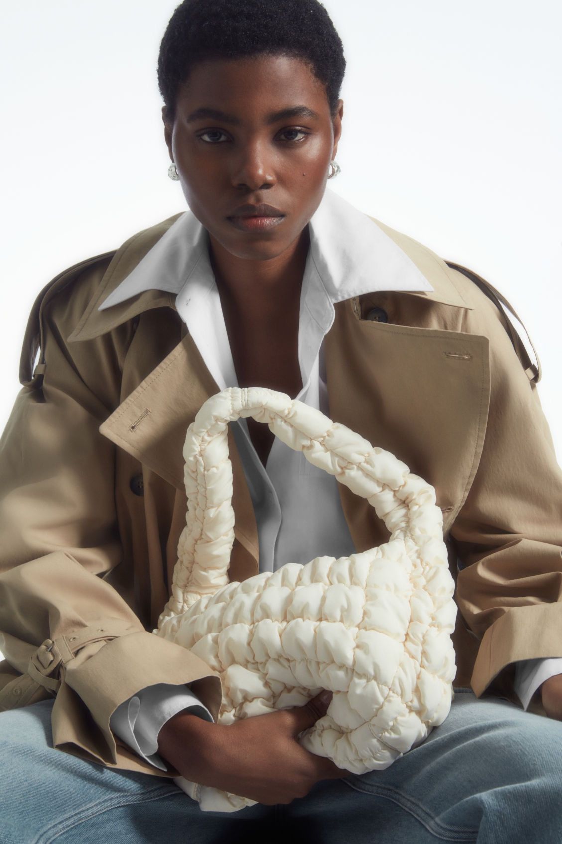 Cos Cos oversized quilted cloud bag off white authentic jennie Size ONE SIZE - 3 Thumbnail