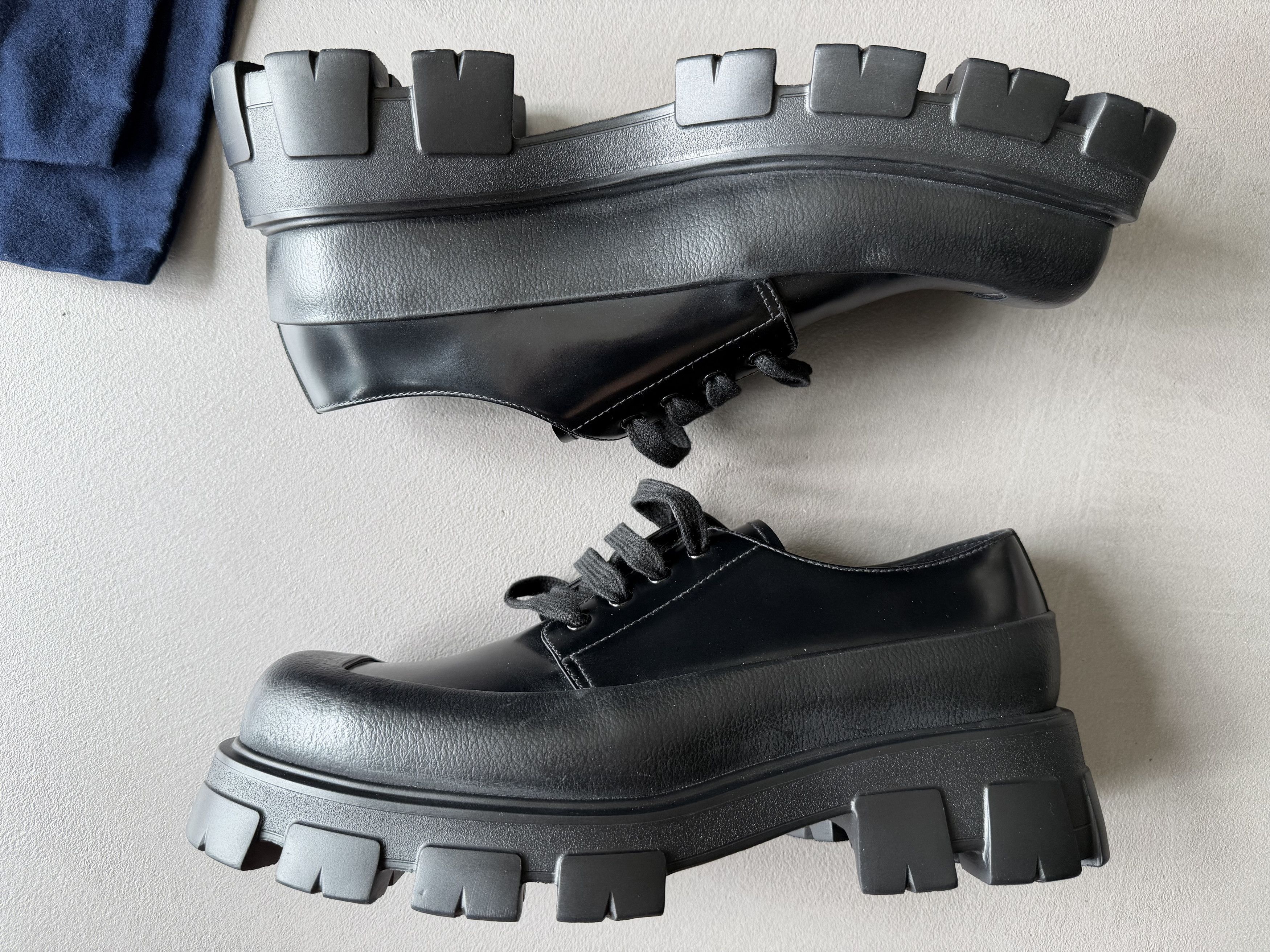 Prada PRADA Paneled Leather Monolith Derby Shoes, Square Toe Size US 11 / EU 44 - 7 Thumbnail
