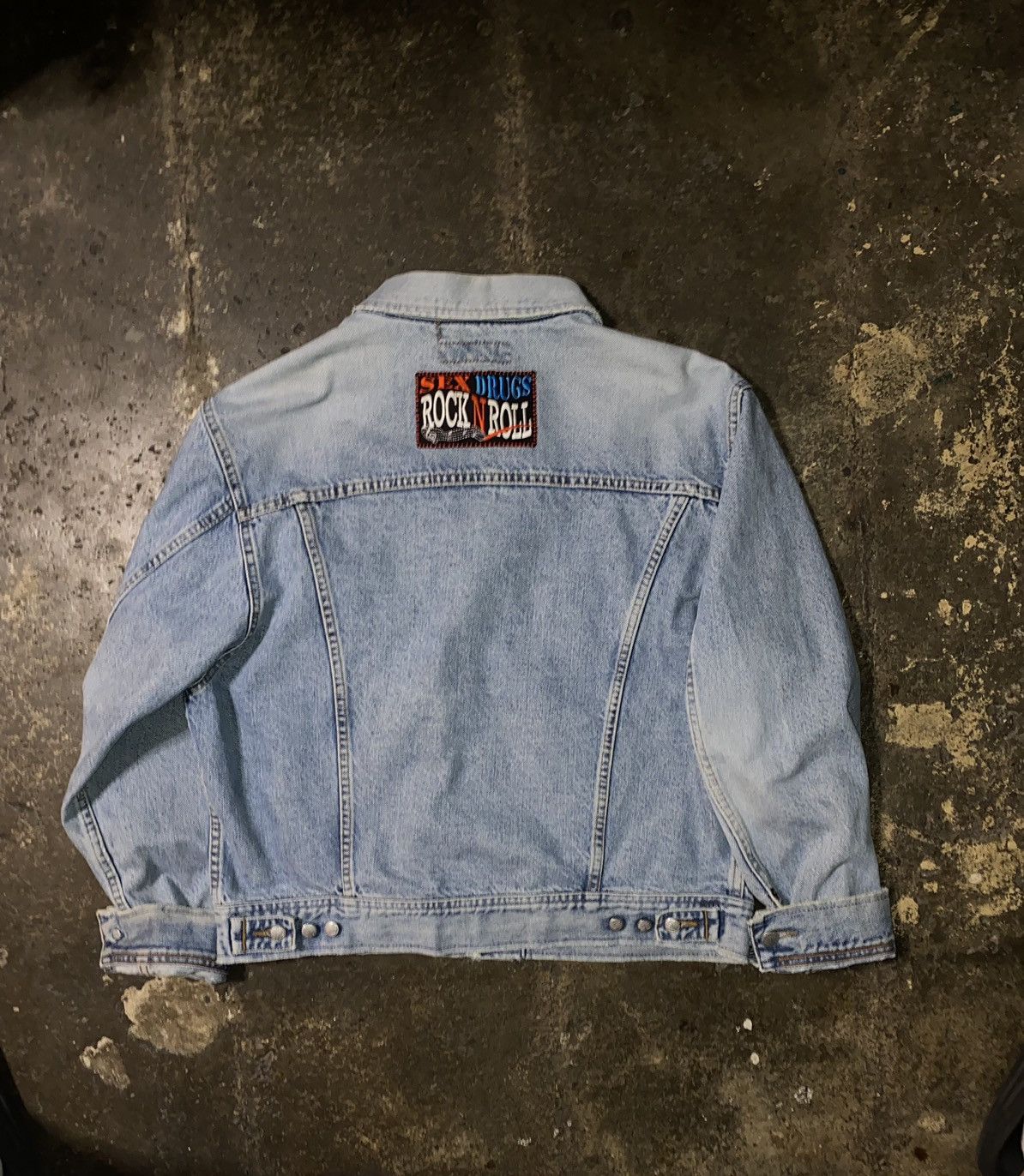 Band Tees × Vintage Vintage Punk Replay Denim Jacket Sex Drugs Rock n Roll Size US M / EU 48-50 / 2 - 3 Thumbnail
