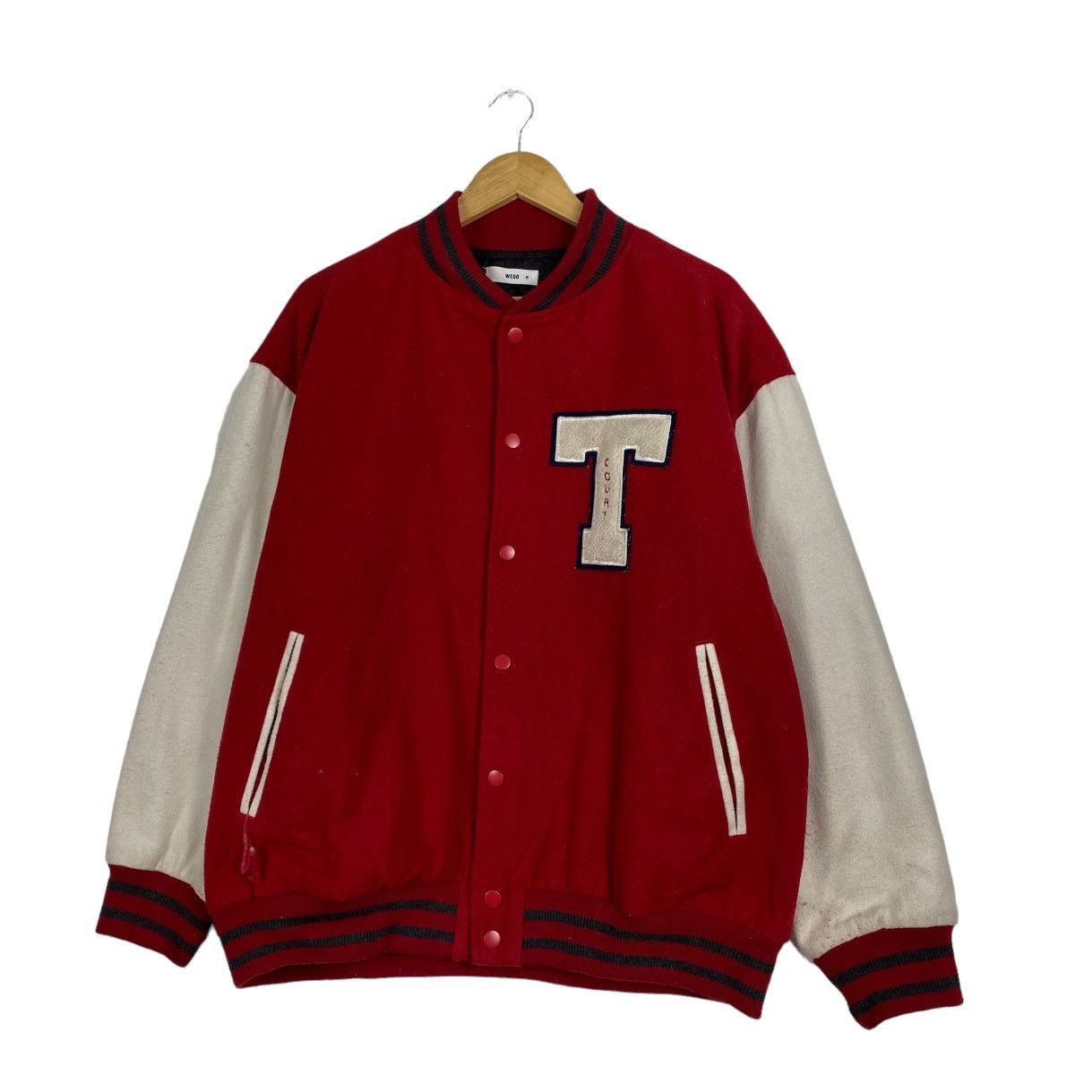 Japanese Brand Wego T-Court varsity wool jacket Size US M / EU 48-50 / 2 - 2 Thumbnail