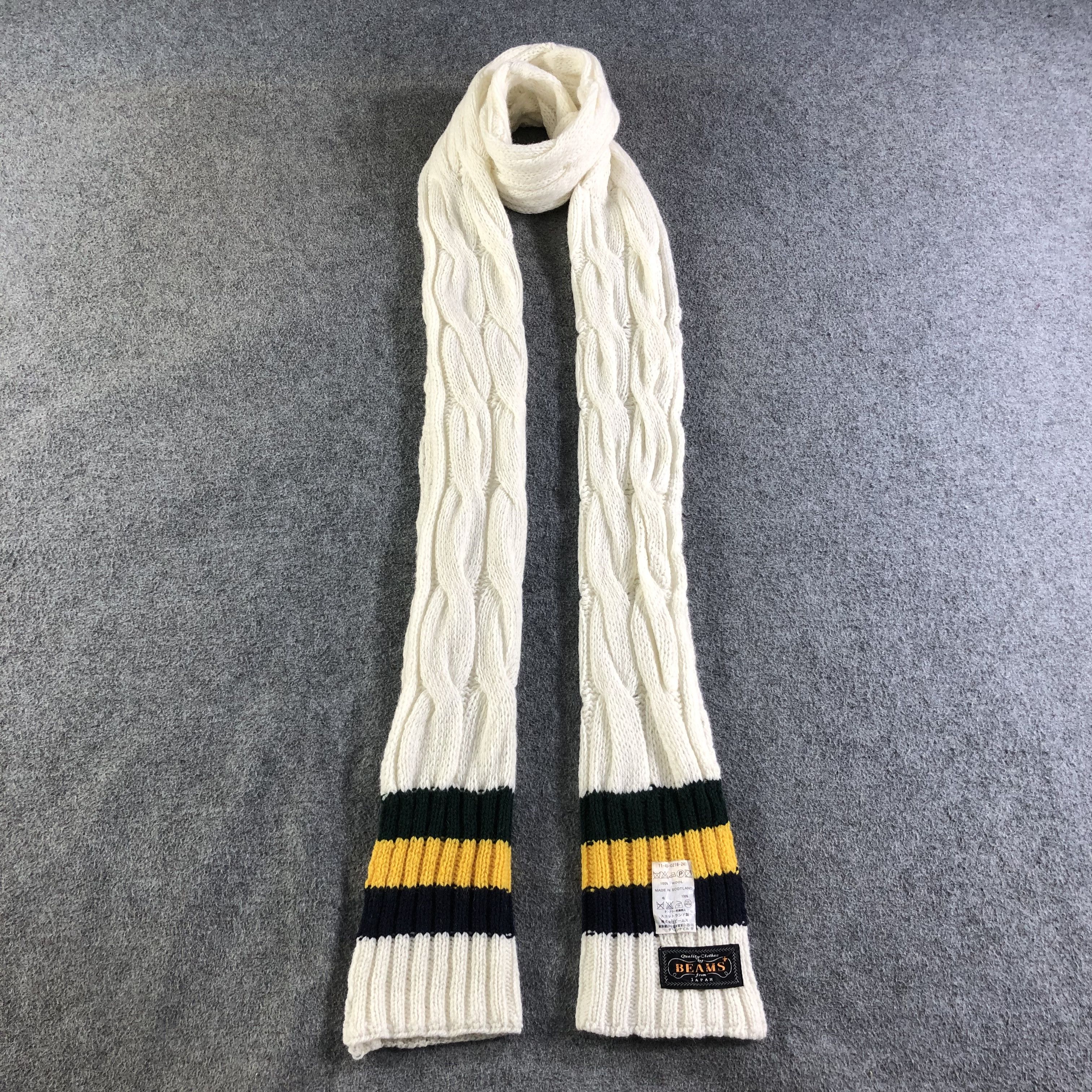 Beams Plus Beams Cable Knit Wool Scarf Muffler V2032 Size ONE SIZE - 1 Thumbnail