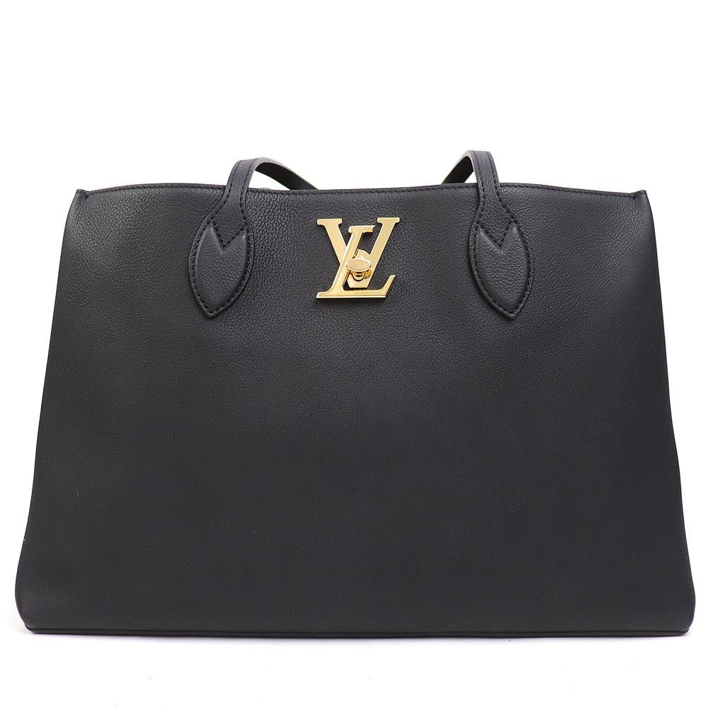 Louis Vuitton Black Calfskin Leather Lockme Shopper Tote Bag GHW