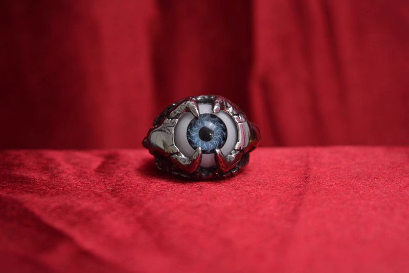 Jewelry Skull Eye Design Jewelry Rings Open Chrome Ring (Size 7-13) Size ONE SIZE - 6 Thumbnail