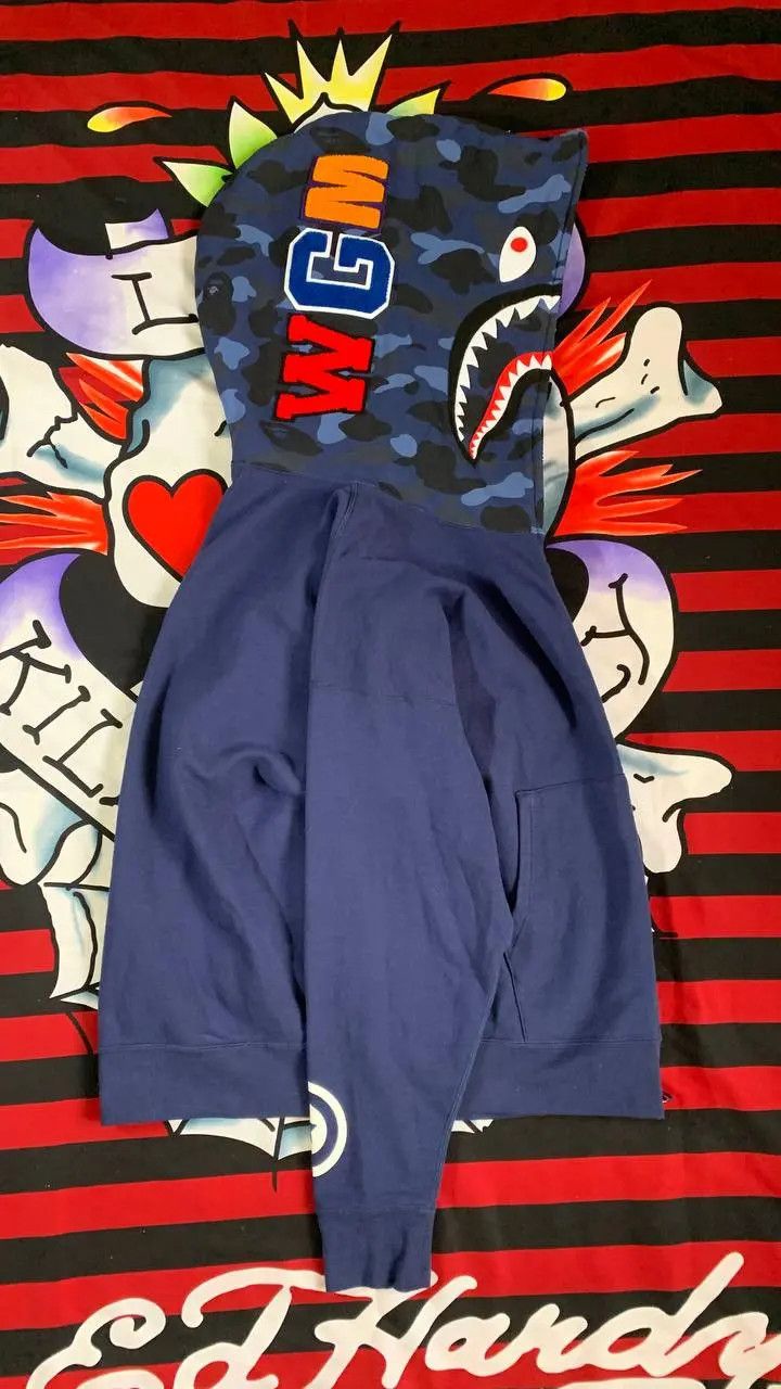 Bape BAPE Giant 1ST camo shark loose fit full zip hoodie in Blue Size US XL / EU 56 / 4 - 2 Thumbnail