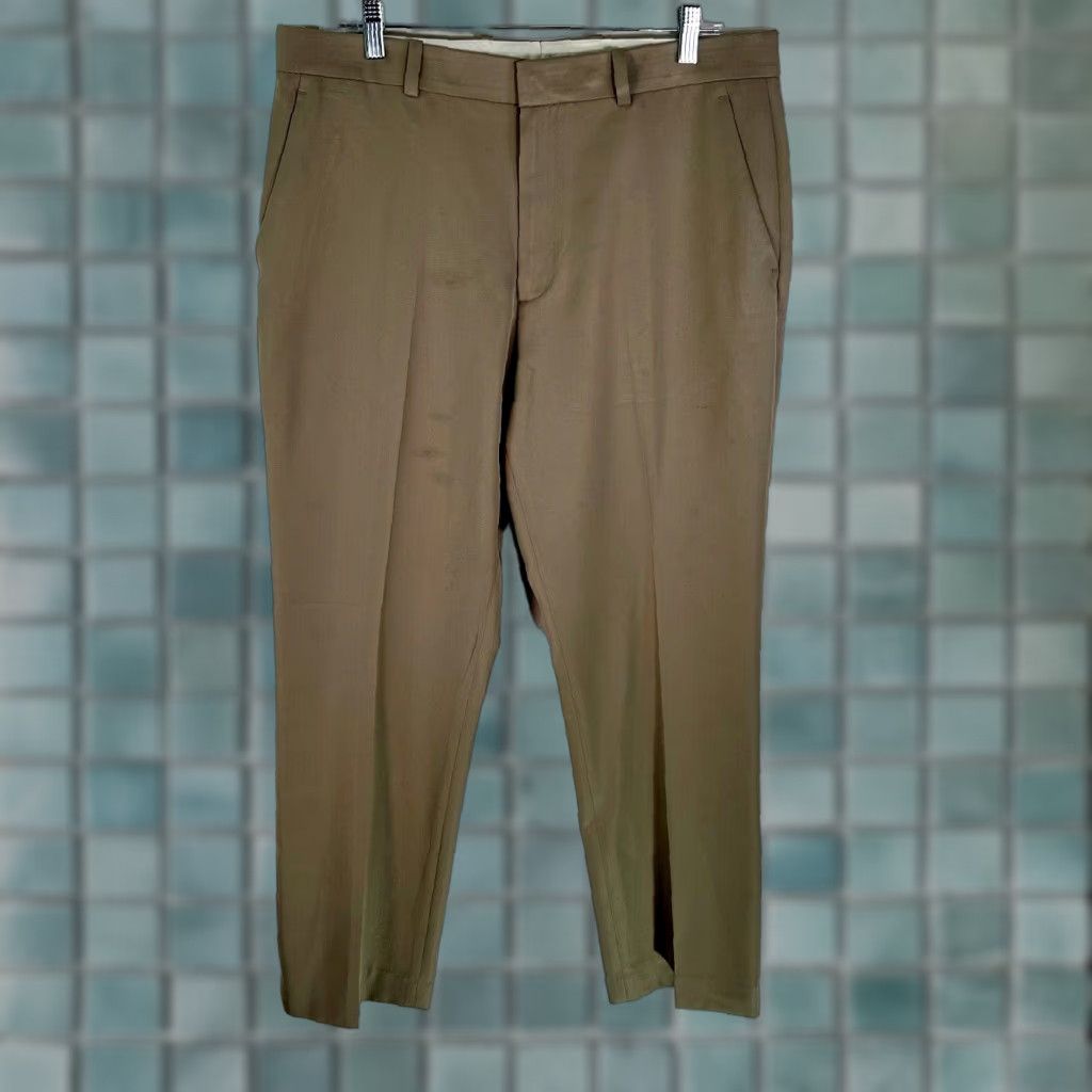Perry Ellis Perry Ellis Portfolio Mens Flat Front Dress Pants Size 34 Modern Fit Beige 34X30 Size US 34 / EU 50 - 1 Thumbnail