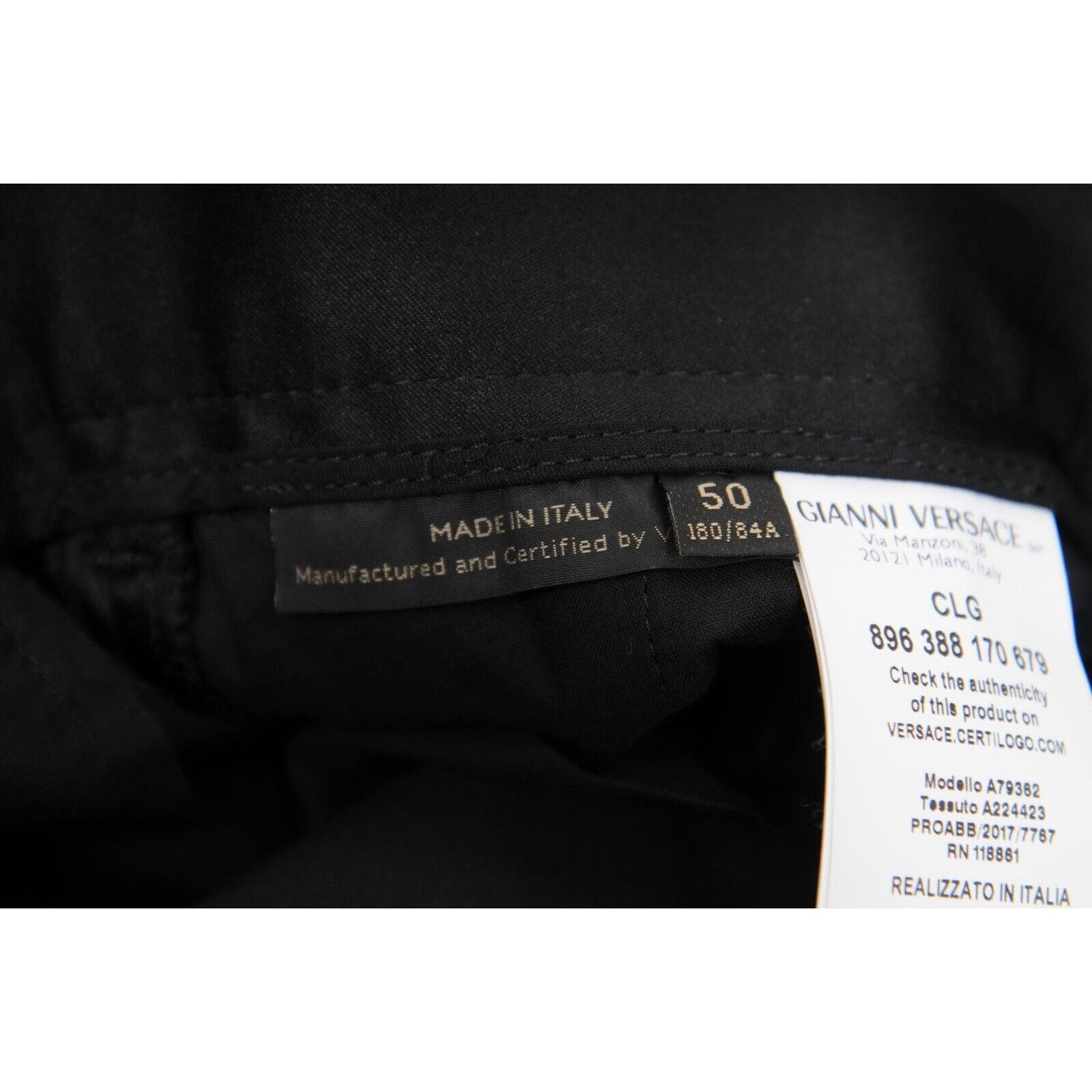 Versace Cargo Pocket Pants IT 50 Black Silk Trousers Size US 34 / EU 50 - 11 Thumbnail