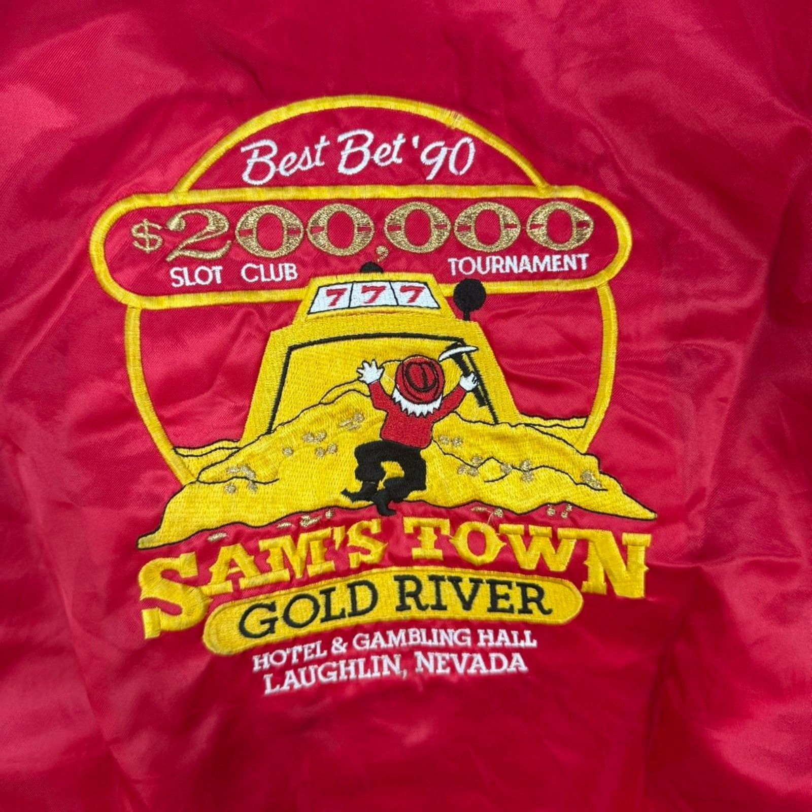 Other Vintage Sams Tower Gold River Gambling Satin Like Bomber Size US M / EU 48-50 / 2 - 3 Thumbnail
