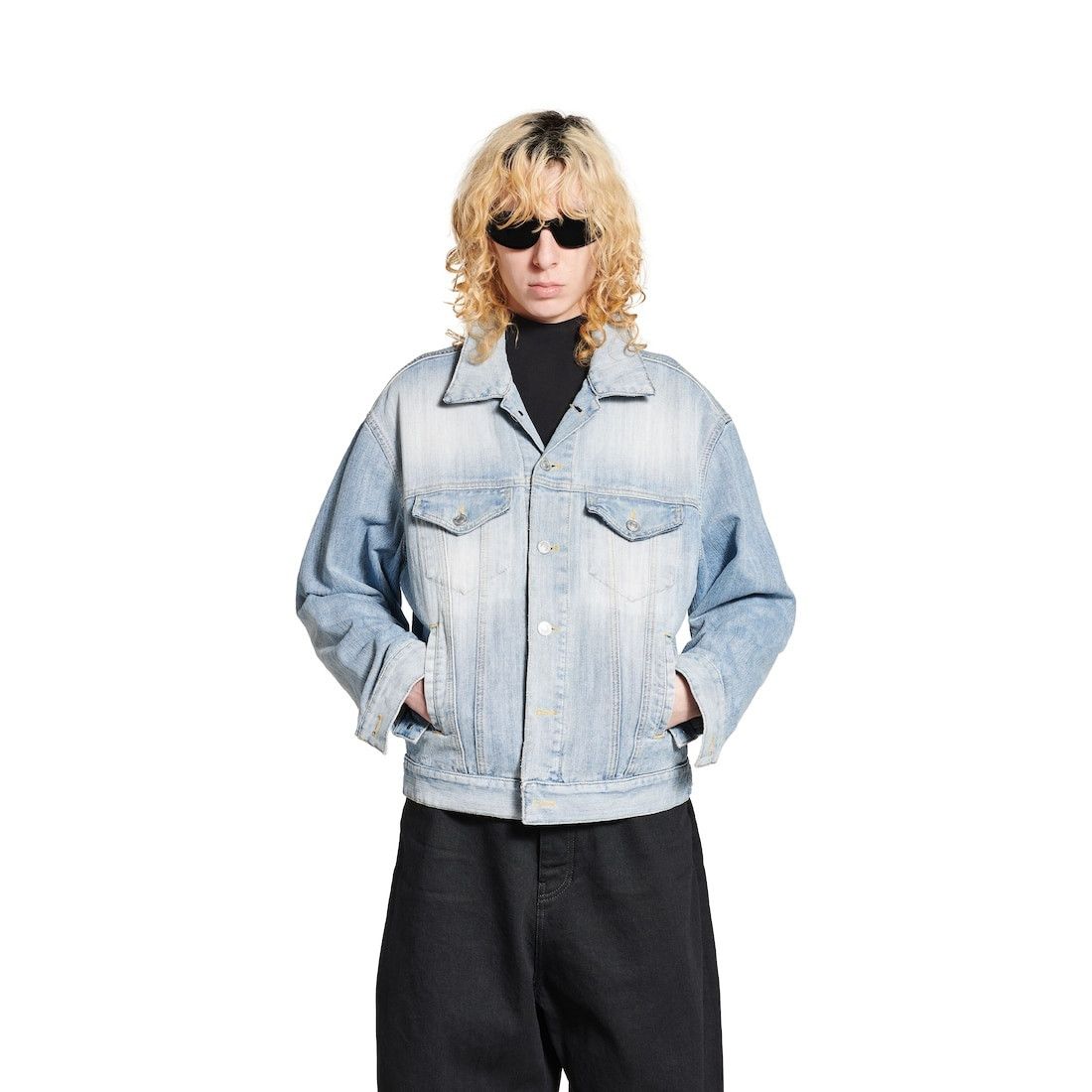 o1s1wg110126 Standing Collar Jacket in Light Blue