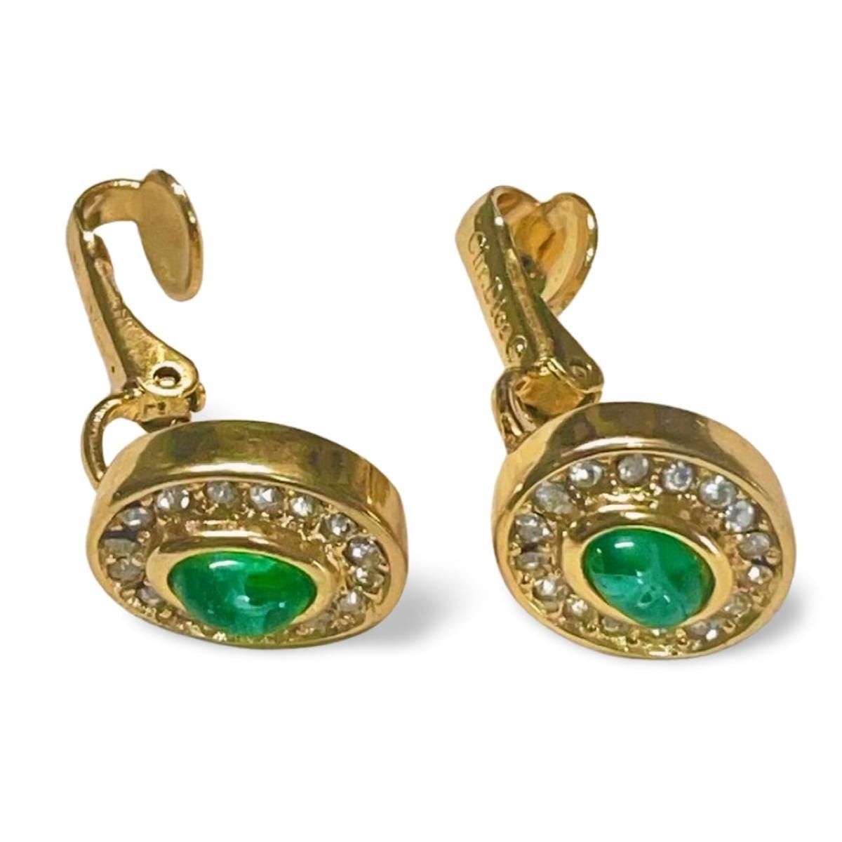Dior Vintage Christian Dior earrings with green glass Size ONE SIZE - 5 Thumbnail