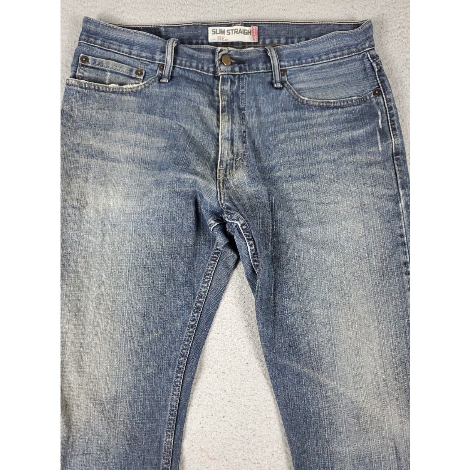 Levi's Levis Mens 514 Blue Straight Leg Jeans Size 34x32 Extra Large Denim Pants Size US 34 / EU 50 - 2 Thumbnail