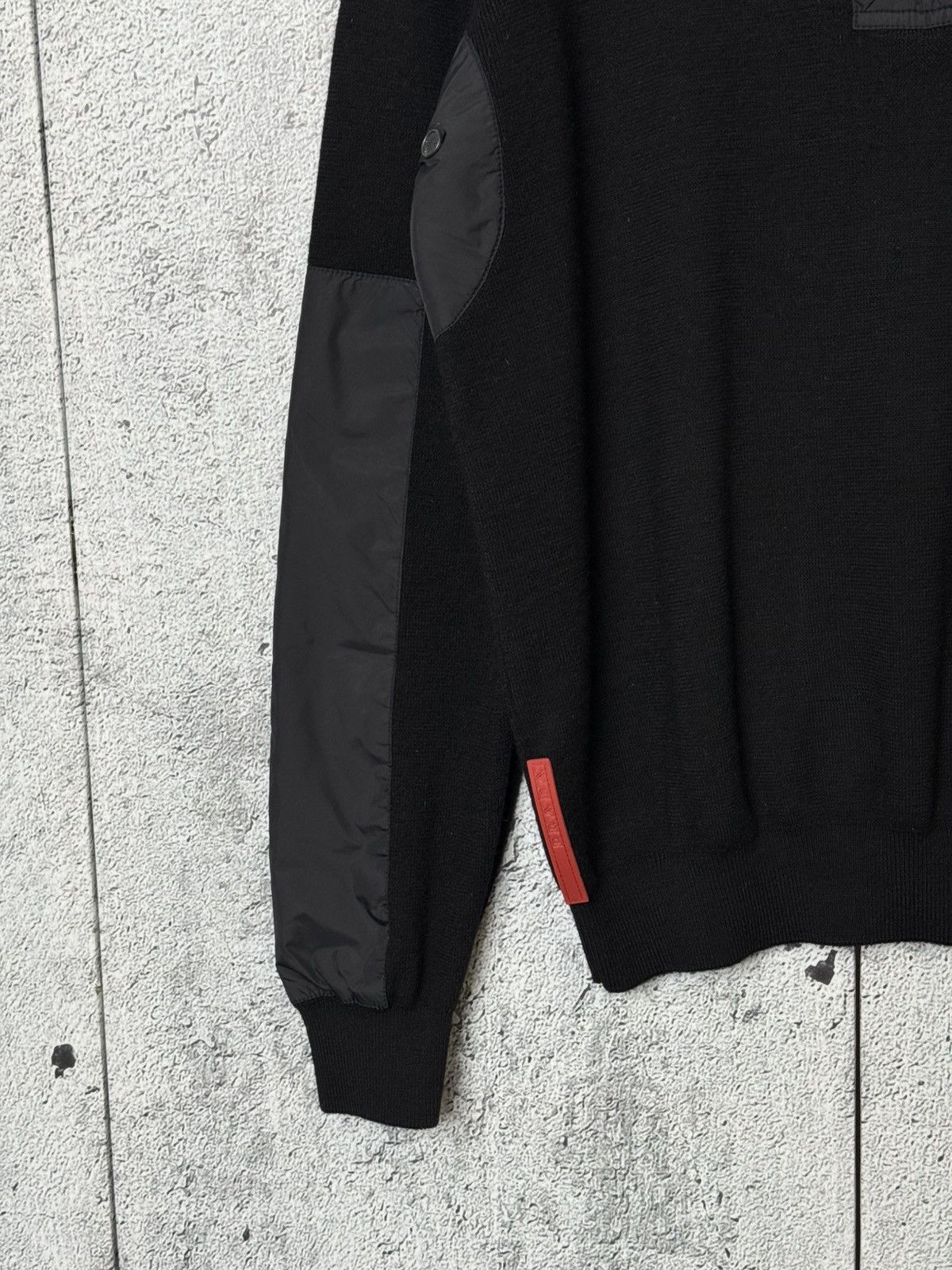 Prada Vintage Prada Sport Black Wool & Nylon Sweater Zip Pullover Size US L / EU 52-54 / 3 - 4 Thumbnail