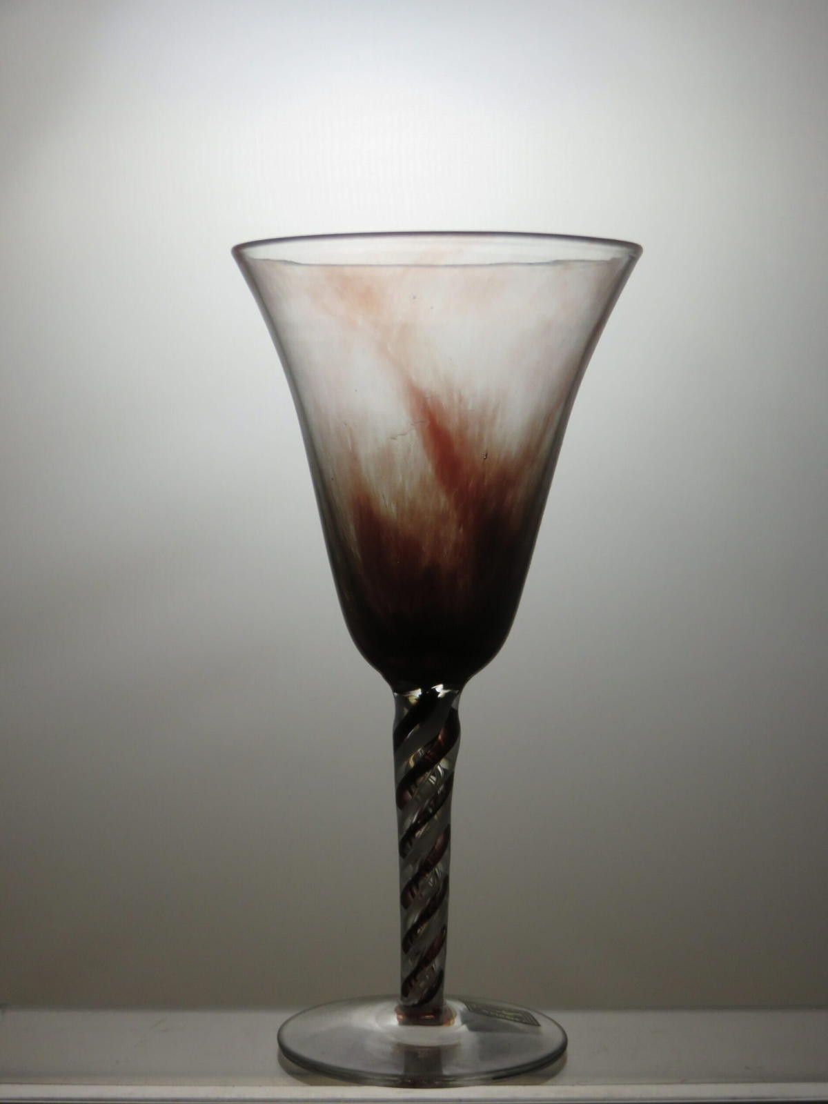 The Unbranded Brand Vintage Brown and Clear Crystal Wine Glass 6 7/8" Size ONE SIZE - 3 Thumbnail