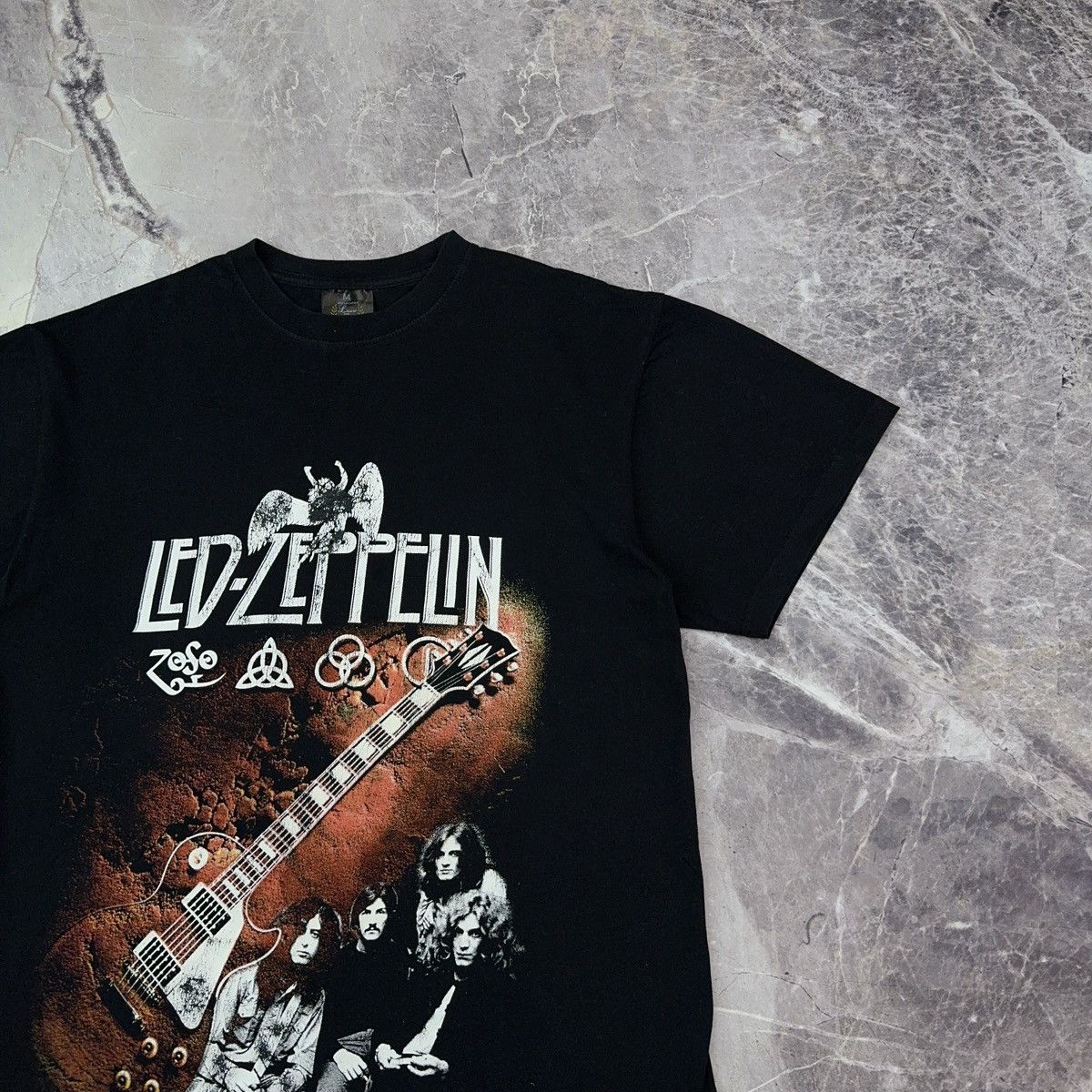 Band Tees × Led Zeppelin Vintage 00s Led Zeppelin T shirt Big Logo Zoso Rock Merch M Size US M / EU 48-50 / 2 - 10 Thumbnail