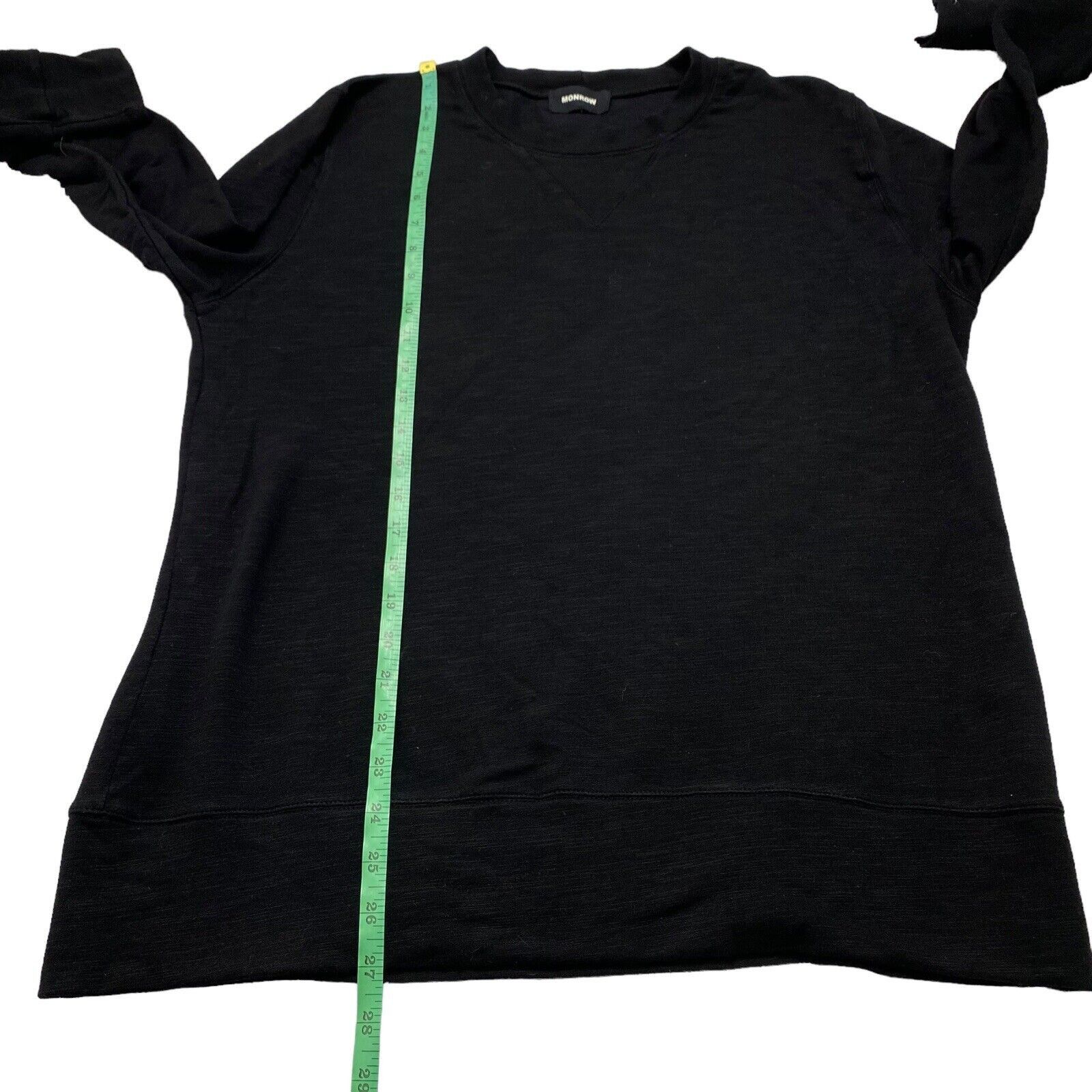 MONROW MONROW Supersoft Crew Neck Sweatshirt Sweater Black Medium Size US M / EU 48-50 / 2 - 6 Thumbnail