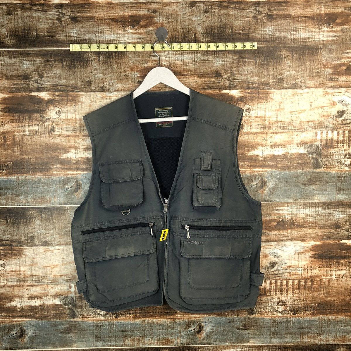 Outdoor Green faded vintage multipocket Vest #A1450