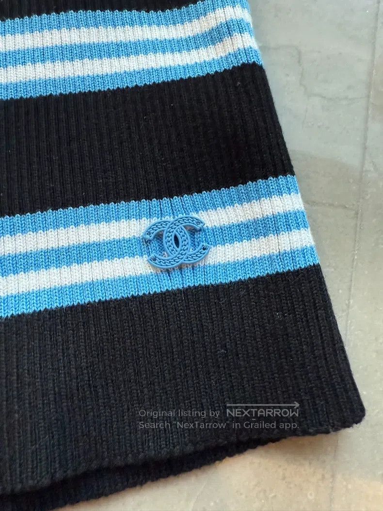 Chanel Chanel 24a Manchester super wearable blue and black stripe Size XS / US 0-2 / IT 36-38 - 2 Thumbnail