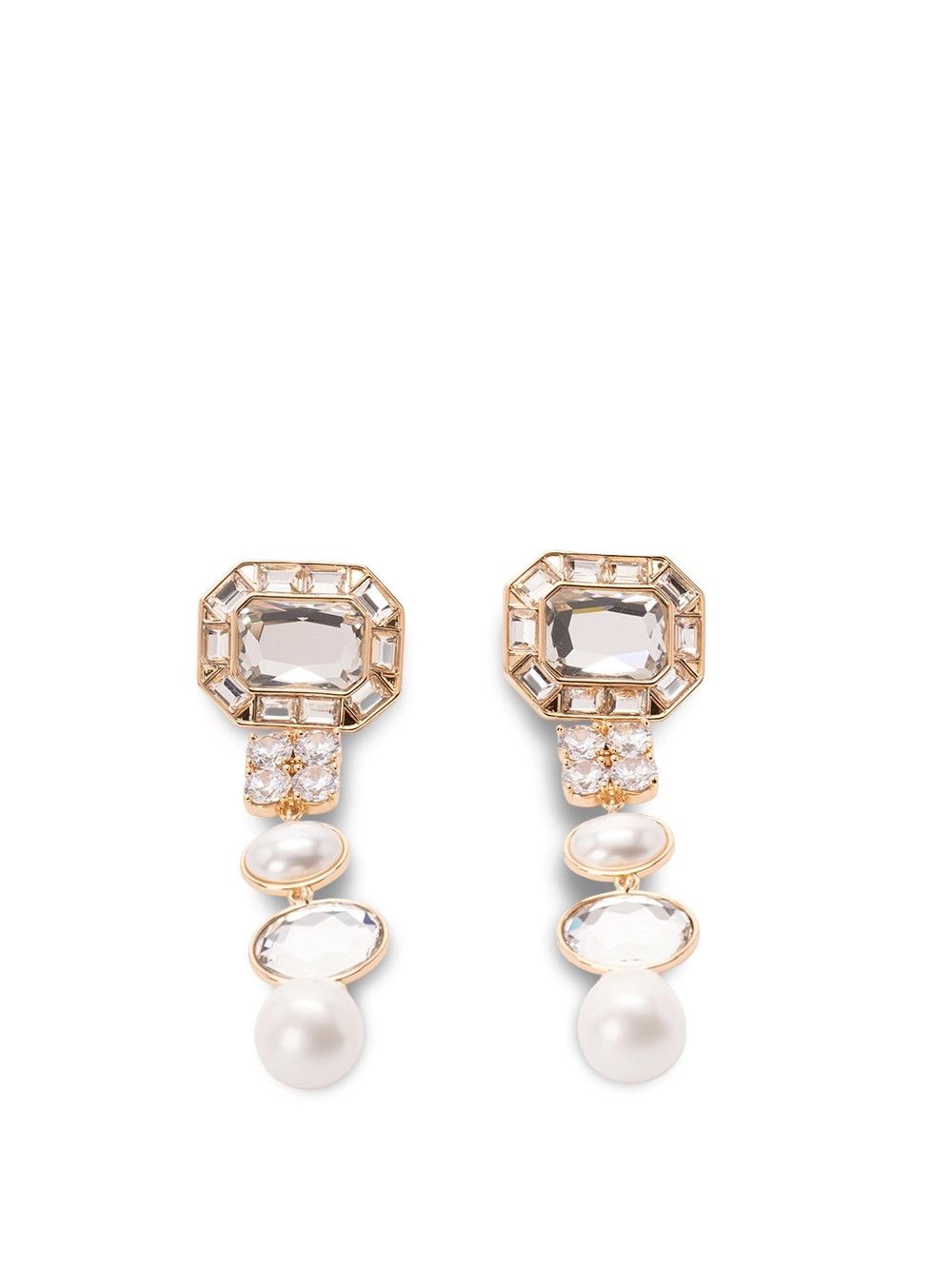 Self-Portrait Crystal Pearl Tiered Earrings Size ONE SIZE - 1 Thumbnail