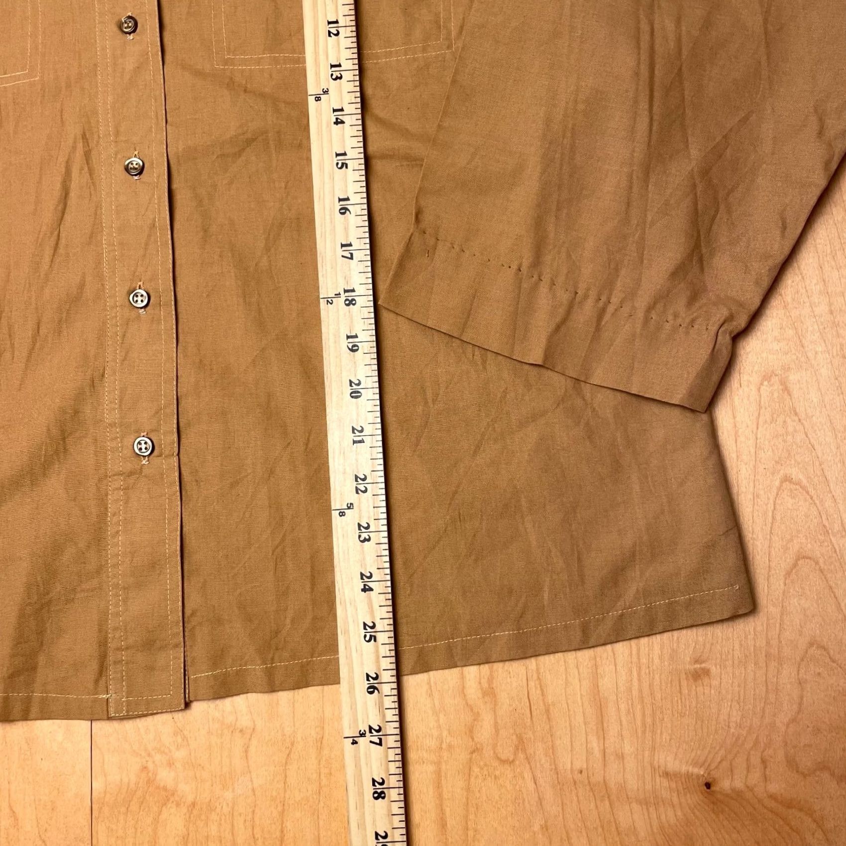 Vintage VINTAGE Brown XL Shirt Button Half Sleeve 1970s Work VTG Barcelona Made Size US XL / EU 56 / 4 - 6 Thumbnail