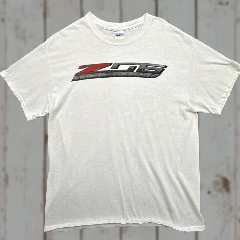 Gildan VINTAGE Gildan Chevrolet Chevy Corvette Z06 Supercharged T Shirt Mens L White Size US L / EU 52-54 / 3 - 1 Thumbnail