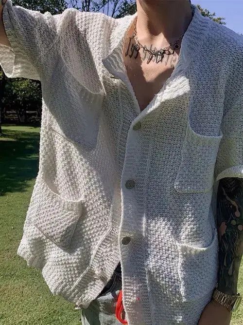 Aran Isles Knitwear Korean fashion retro knit shirt Size US XL / EU 56 / 4 - 5 Thumbnail