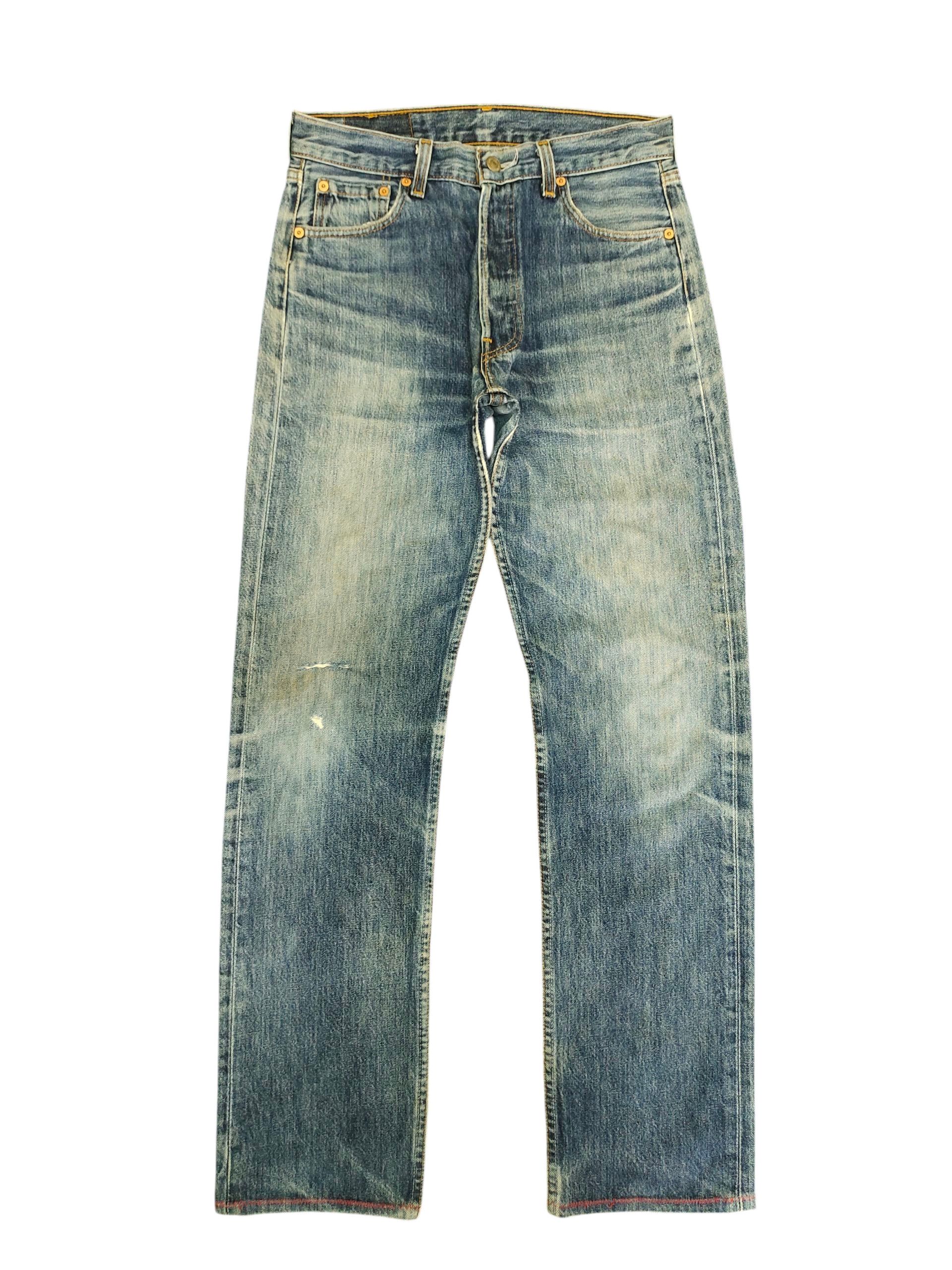 Kapital Vintage 90s Levis 501 Clawmark Distress Faded Denim Jeans Size US 30 / EU 46 - 1 Thumbnail