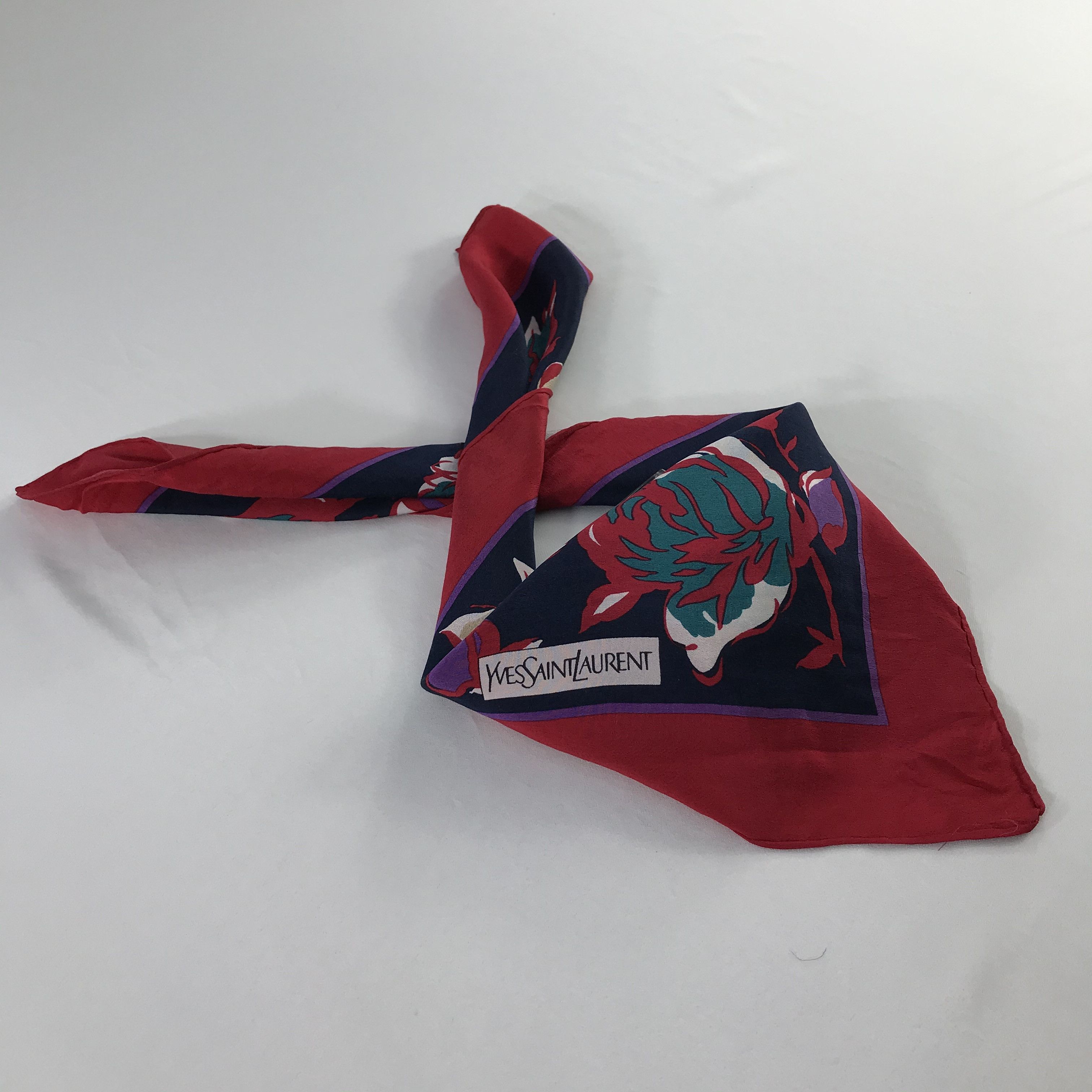 Vintage × Yves Saint Laurent Yves Saint Laurent Bandana / Handkerchief/Neckerchief -S1003 Size ONE SIZE - 4 Thumbnail