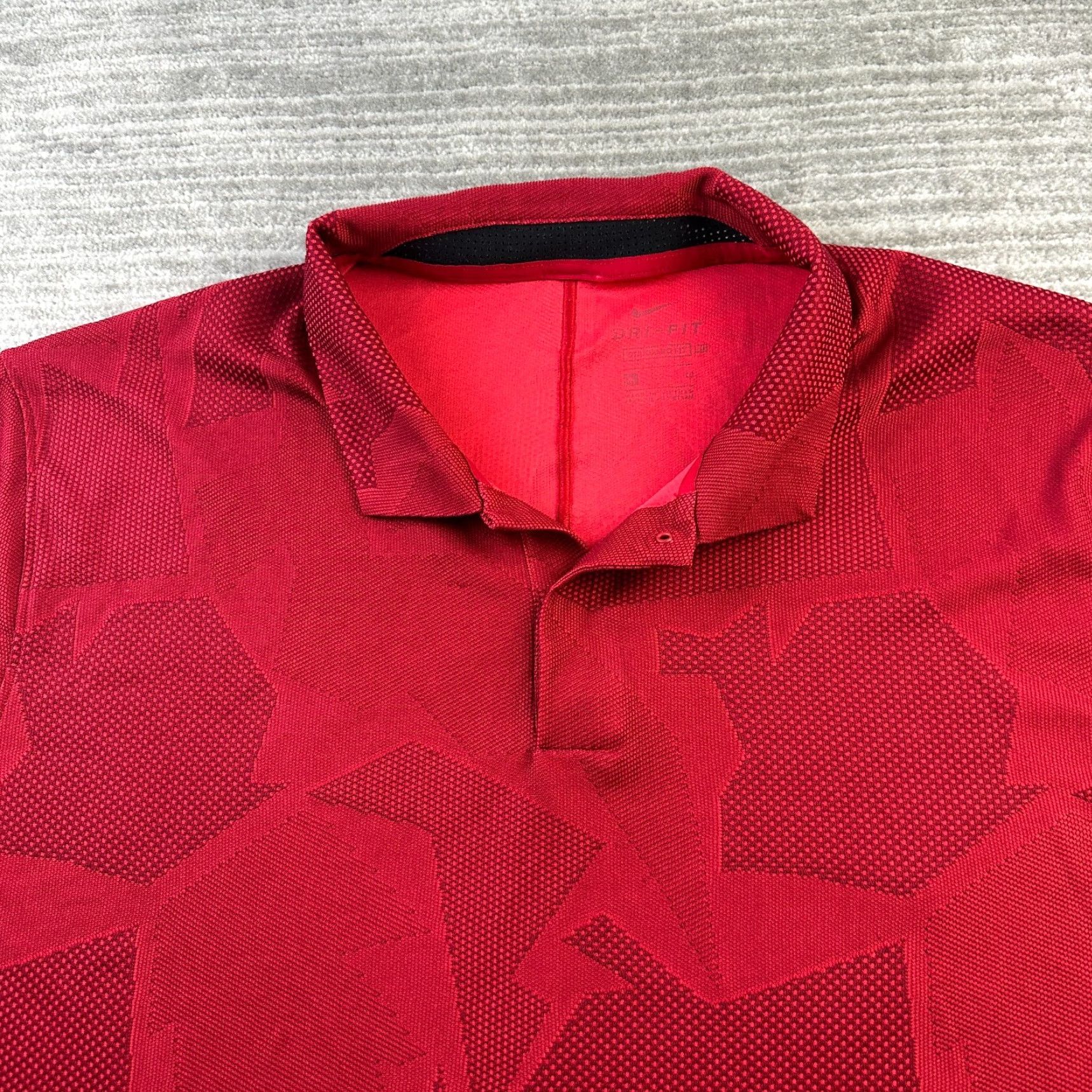 Nike Nike Tiger Woods Polo Shirt Mens XL Red Golf Dri-Fit Jacquard Size US XL / EU 56 / 4 - 3 Thumbnail