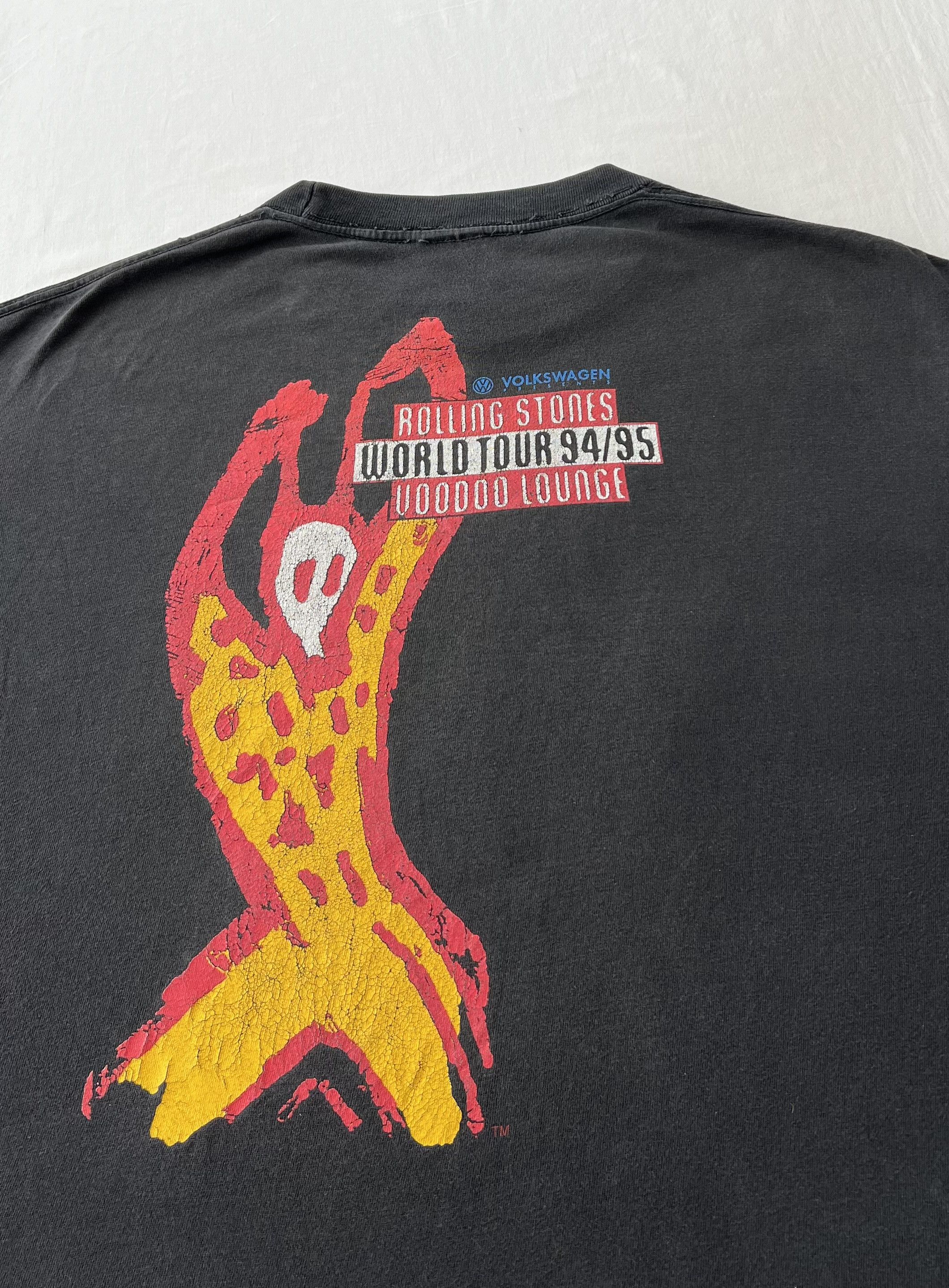 Band Tees Vintage 1995 The Rolling Stones Voodoo Lounge Black T-shirt Size US XL / EU 56 / 4 - 19 Thumbnail