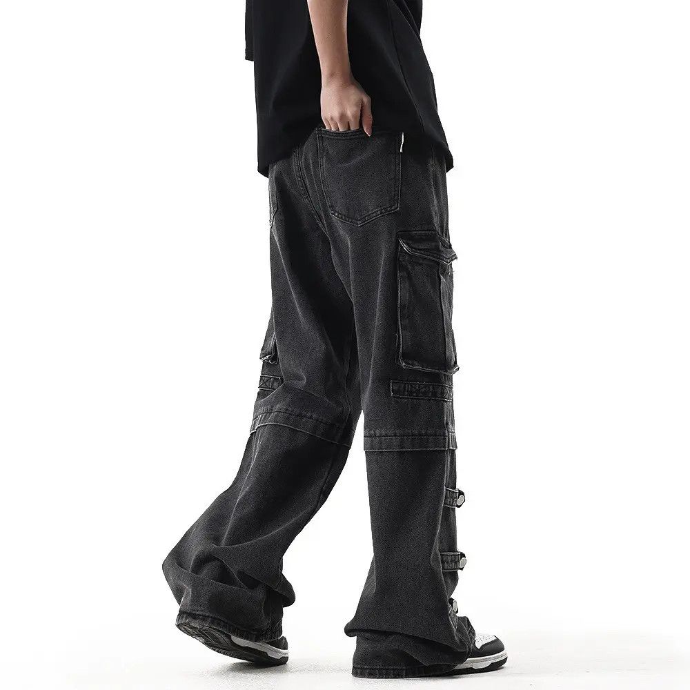 Japanese Brand × Jean Black Cargo Denim Jeans Size US 32 / EU 48 - 1 Thumbnail