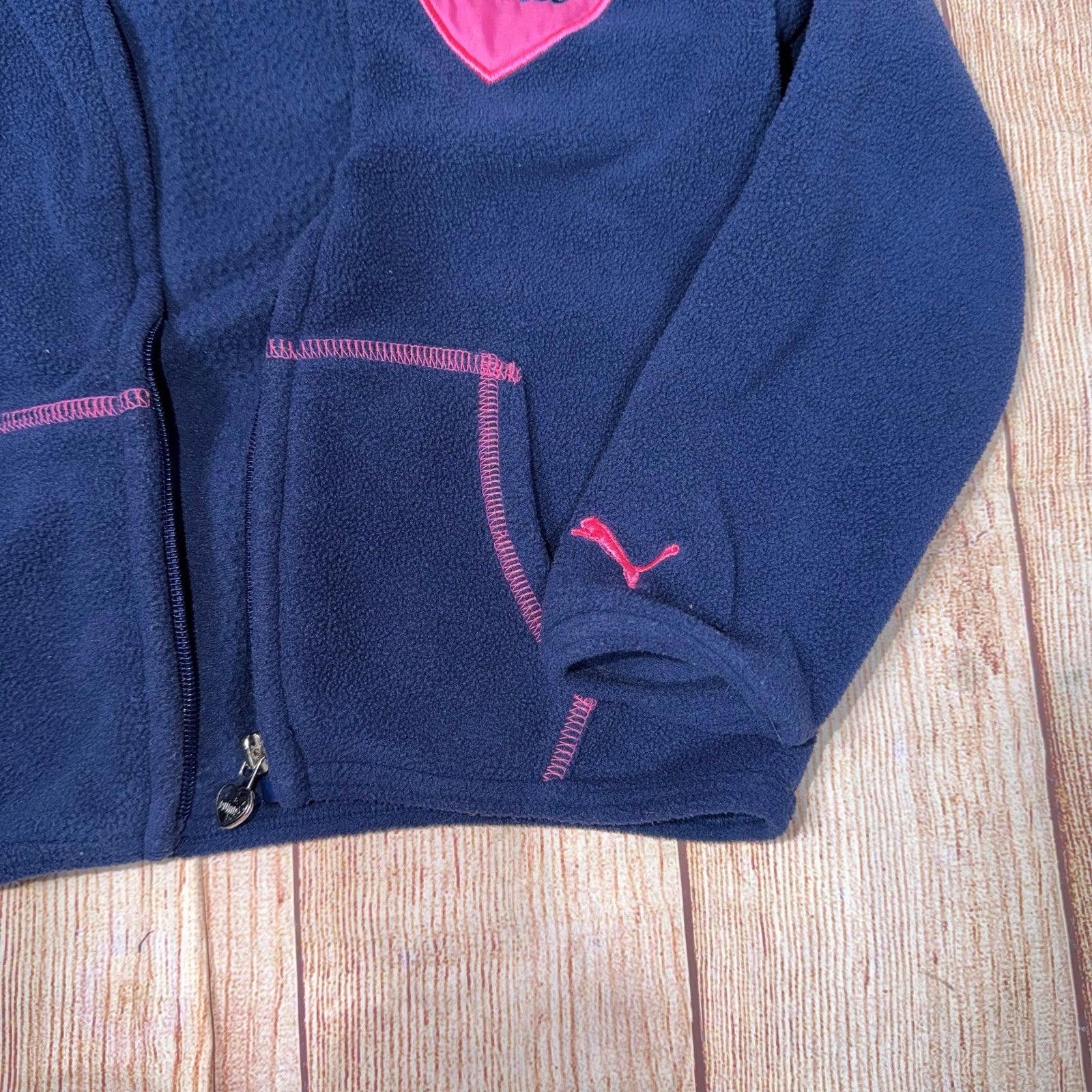 Puma Puma Girls' Fleece Hoodie with Heart Detail Size 5 Size ONE SIZE - 3 Thumbnail
