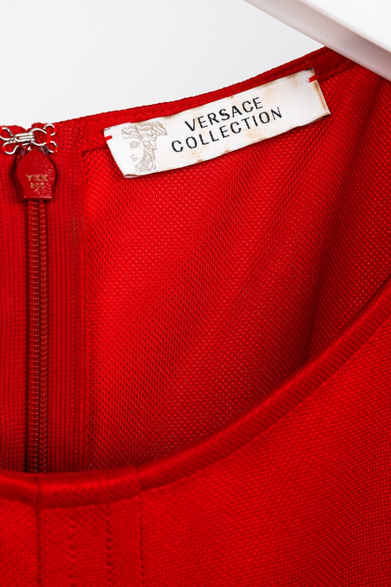 Versace Versace Collection Red Knit Ruched Bodycon Dress Size S / US 4 / IT 40 - 4 Thumbnail