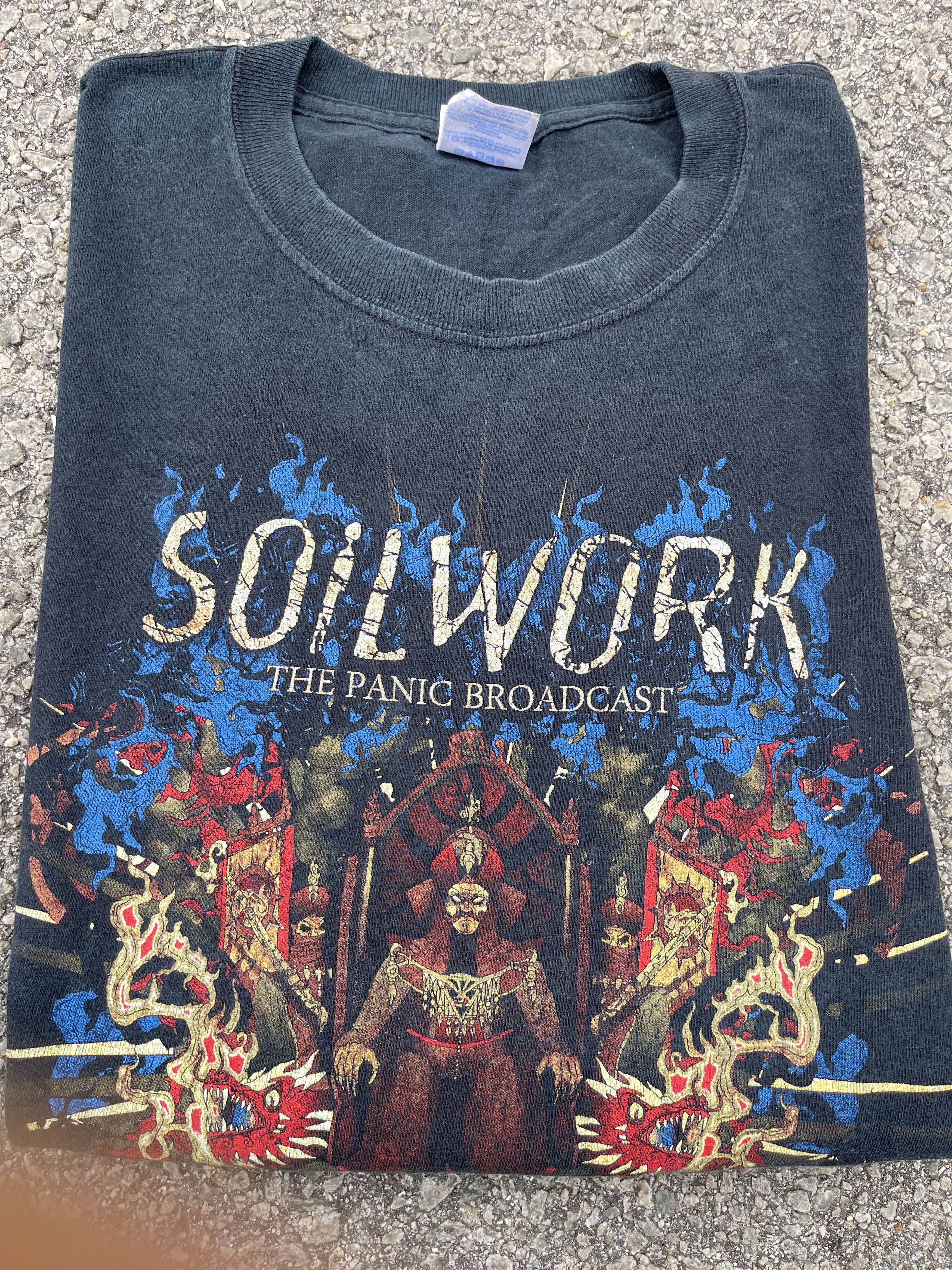 Band Tees × Gildan × Vintage Vintage y2k Soilwork “The Panic Broadcast” Long Sleeve Tee Size US XL / EU 56 / 4 - 2 Thumbnail