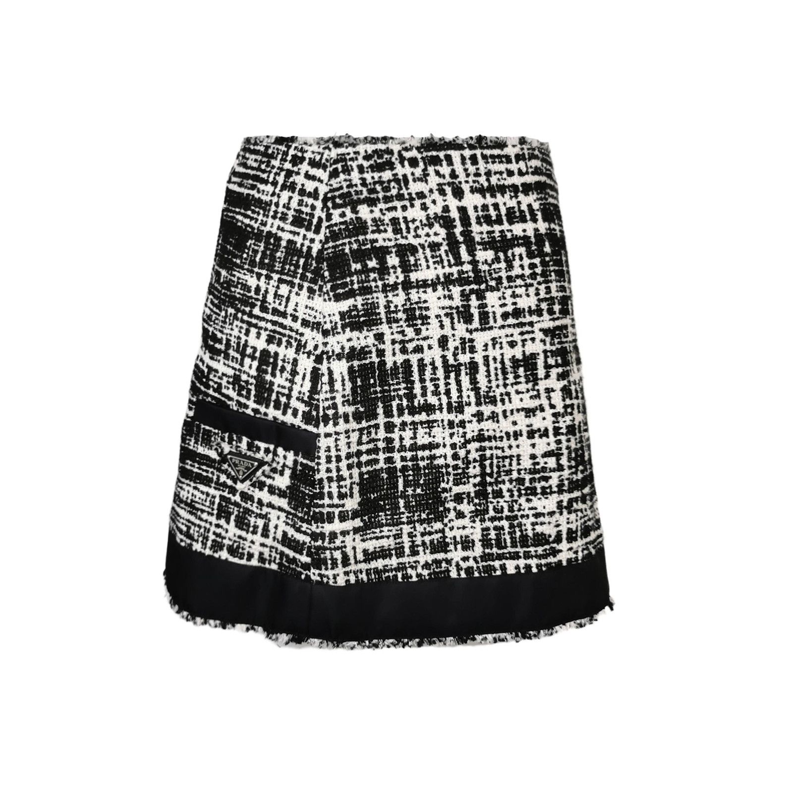 Prada Prada Color-Blocked Cotton-Linen Blend Skirt 0089 Size 38" / US 16 / IT 52 - 1 Thumbnail