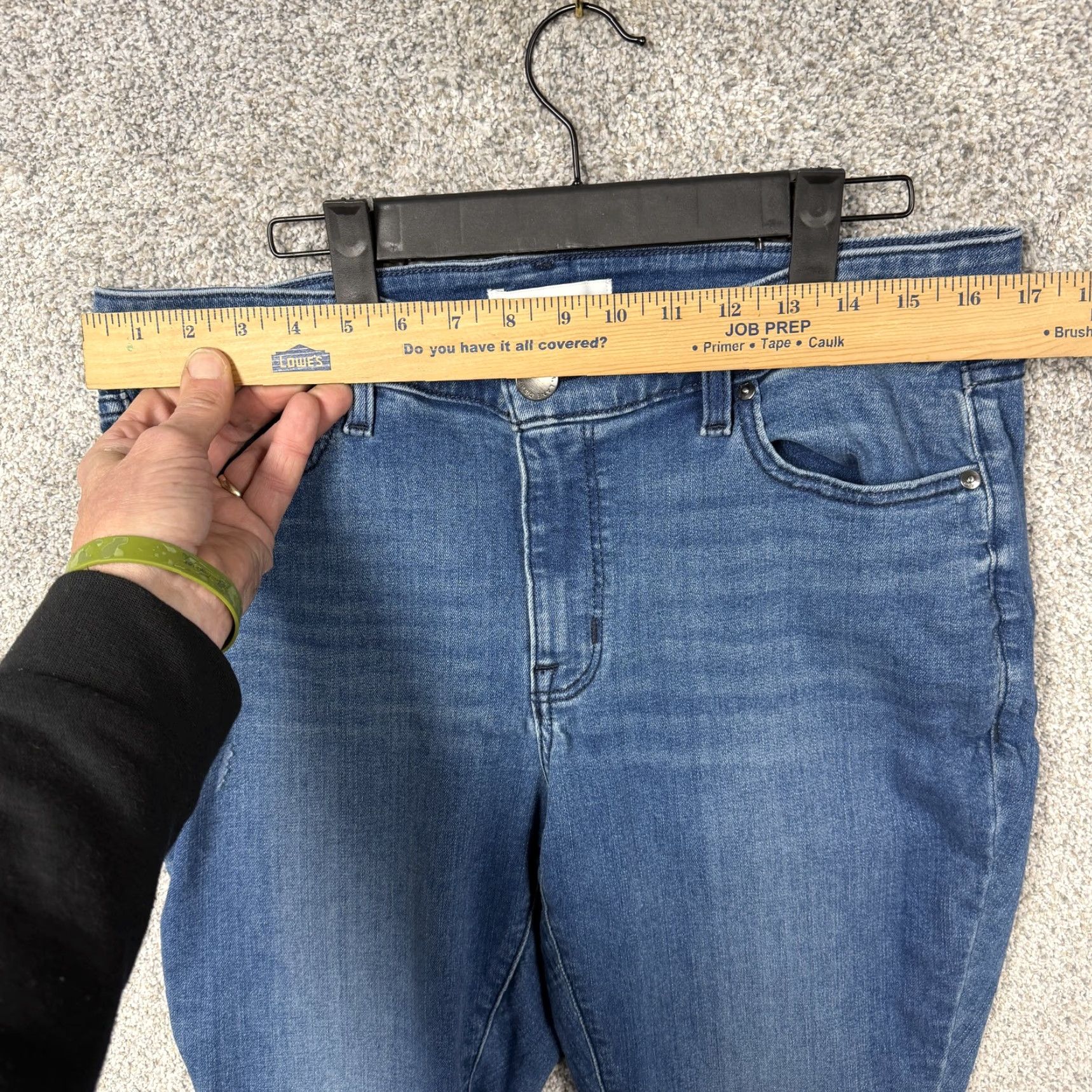 Vintage Lane Bryant Jeans Womens 14 Blue Signature Fit Mid Rise Skinny Stretch Denim 5-Pocket Distressed Pocketed Slim Inseam 25in Cotton Blend N/A N/A Size 36" / US 14 / IT 50 - 2 Thumbnail