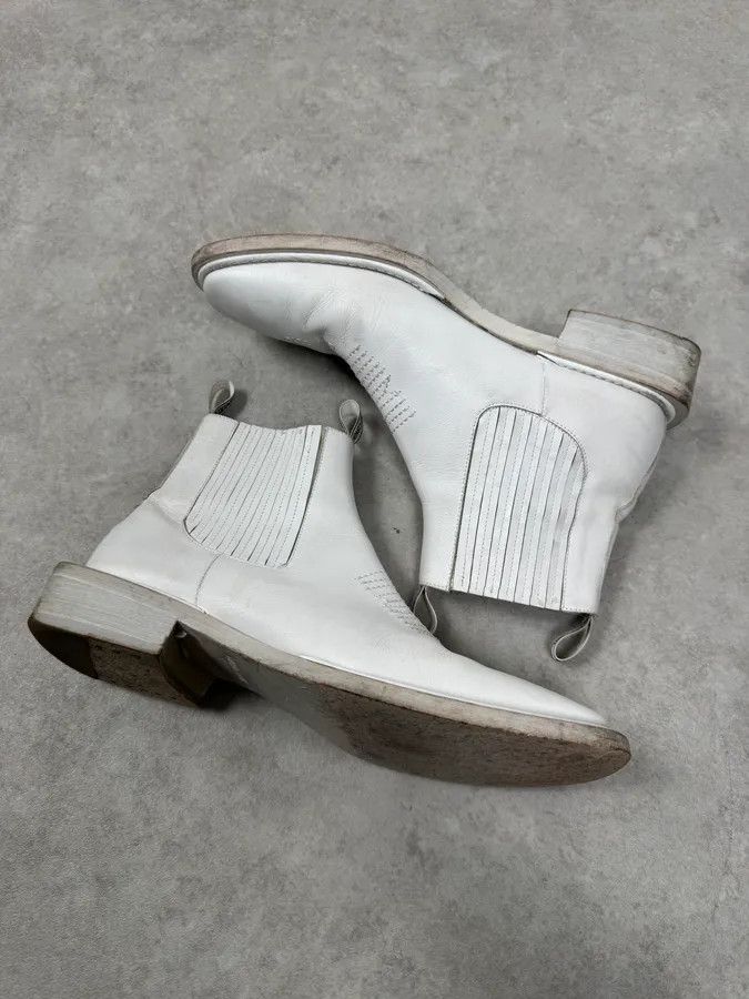 Roberto Cavalli 2010s Roberto Cavalli White Avant-Garde Leather Boots Size US 10 / EU 43 - 6 Thumbnail