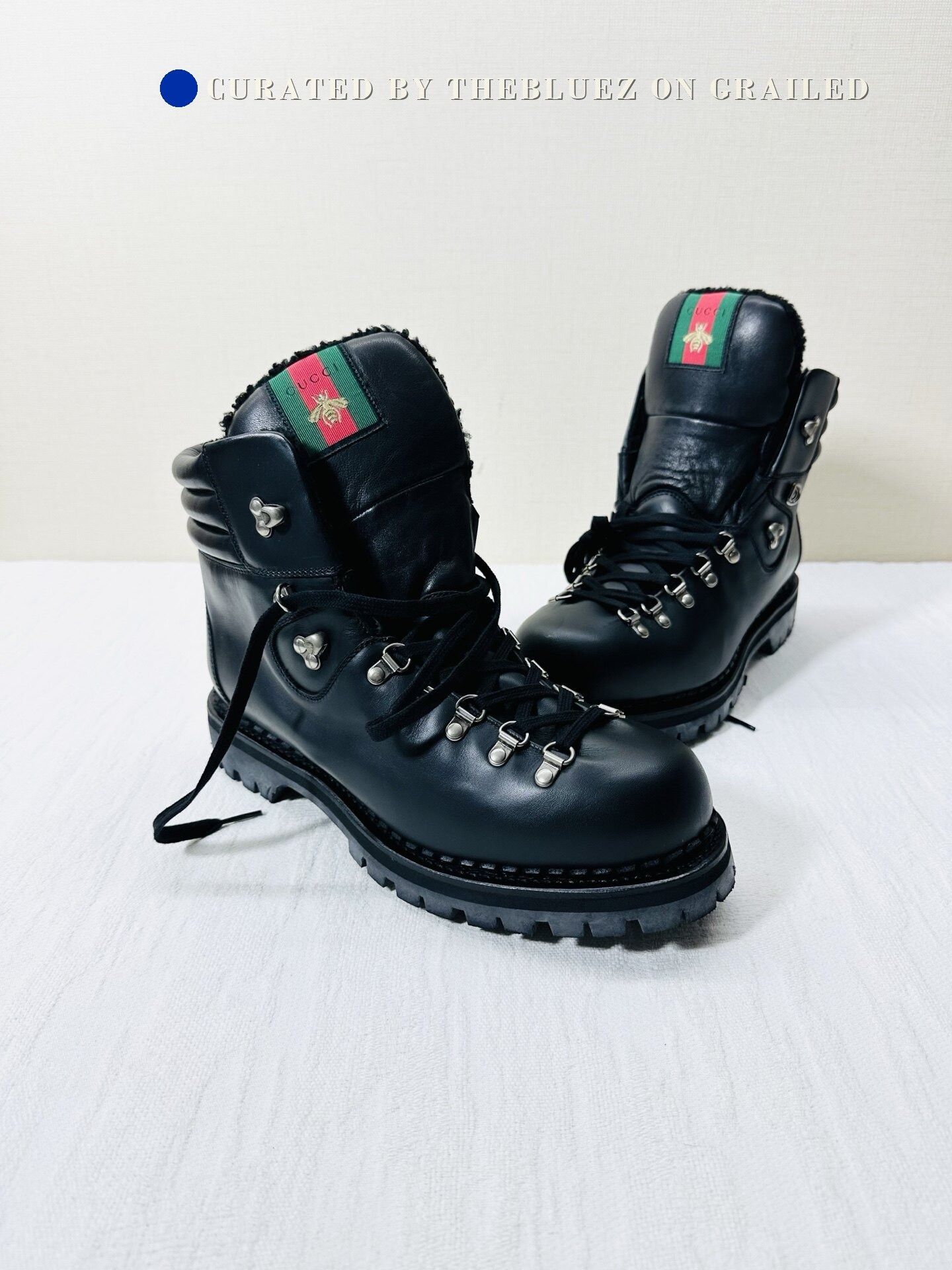 靴 GUCCI Bee Leather Mountain Boot black Gucci Gucci Bee Queercore Dionysus Brogue Boots - Black | Grailed