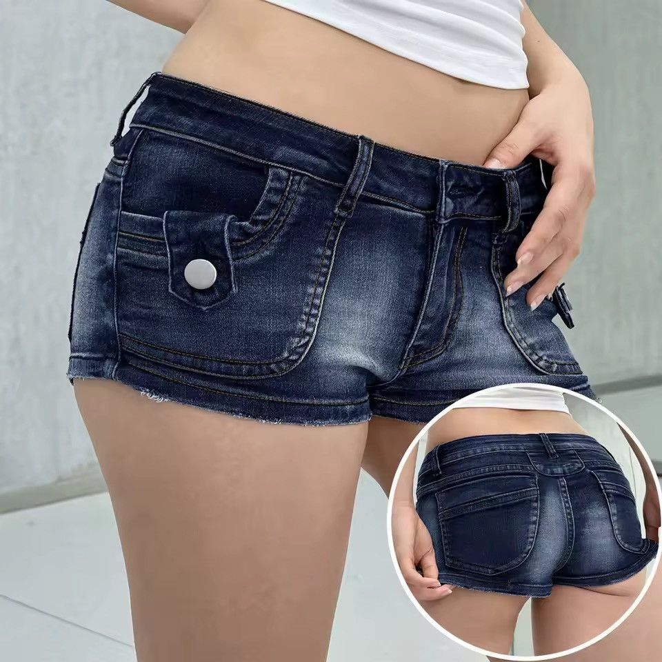 Vintage Y2k Mini Retro Jeans Summer Shorts Size 27" / US 4 / IT 40 - 3 Thumbnail