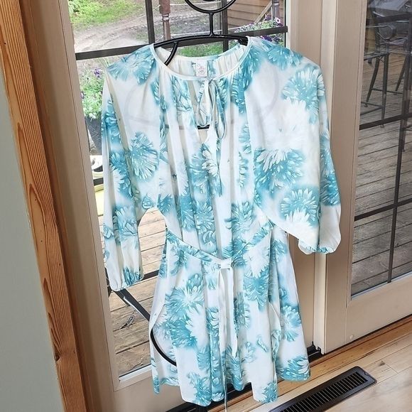 Vintage Vintage Union Tag Made in USA Floral Sz. 9 Slitted Pullover Size L / US 10 / IT 46 - 2 Thumbnail