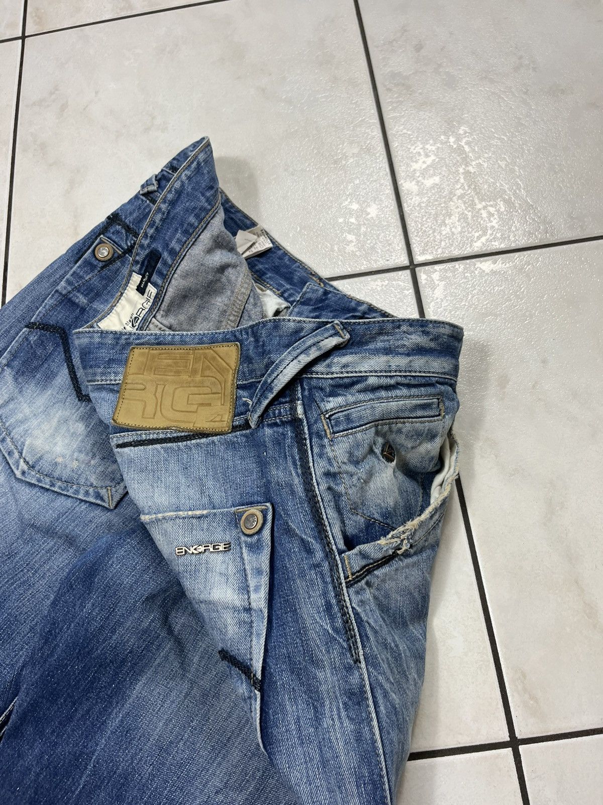 Energie × Vintage Vintage Energie distressed marrey jeans denim with keychain Size US 36 / EU 52 - 18 Thumbnail