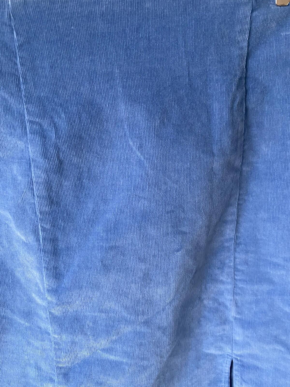 Designer Sportsgirl skirt mini Blue Corduroy cotton zip - Size 4 Size 25" / US 0 / IT 36 - 3 Thumbnail