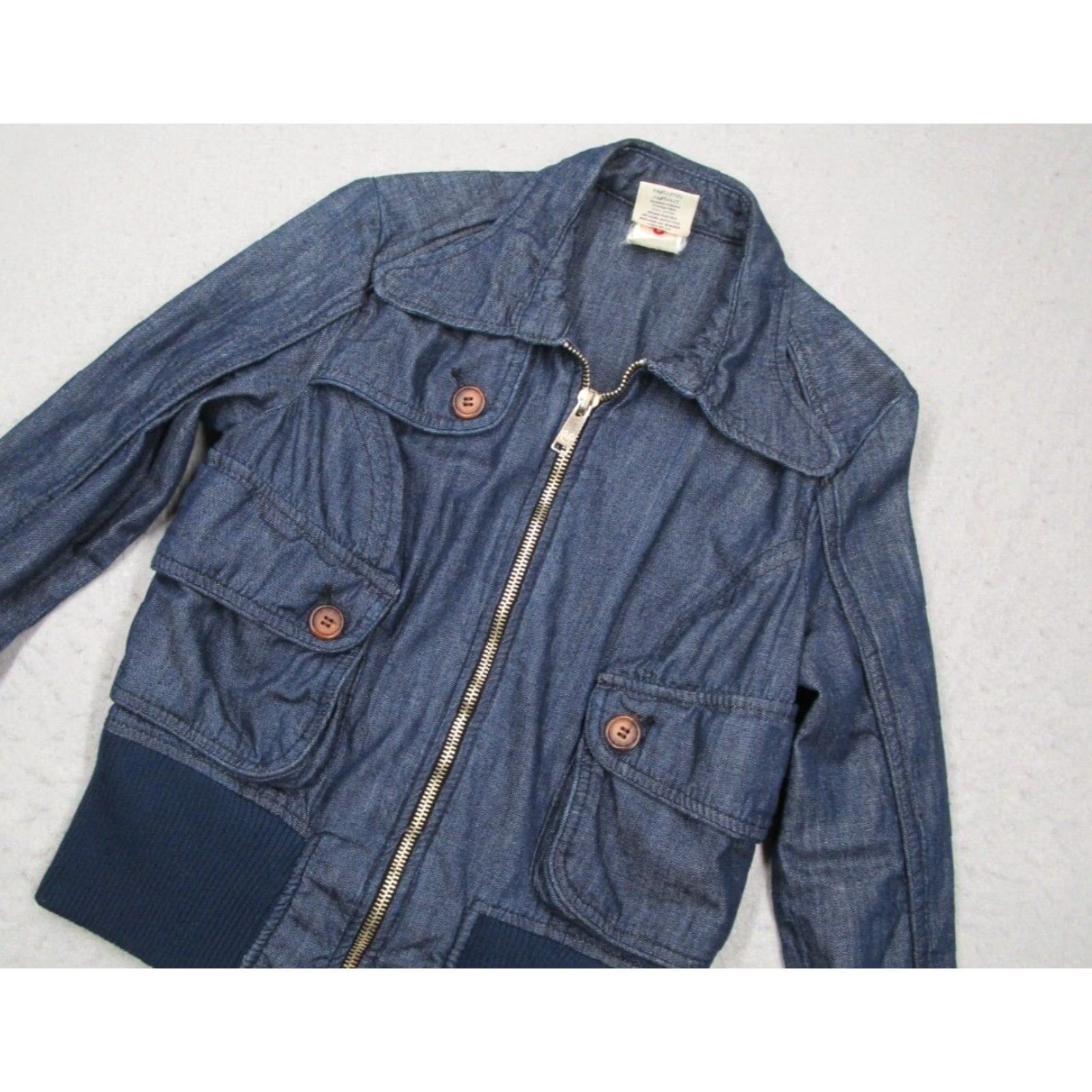 True Religion True Religion Women's Large Blue Denim Full Zip Jacket - Retro American Style Size L / US 10 / IT 46 - 2 Thumbnail