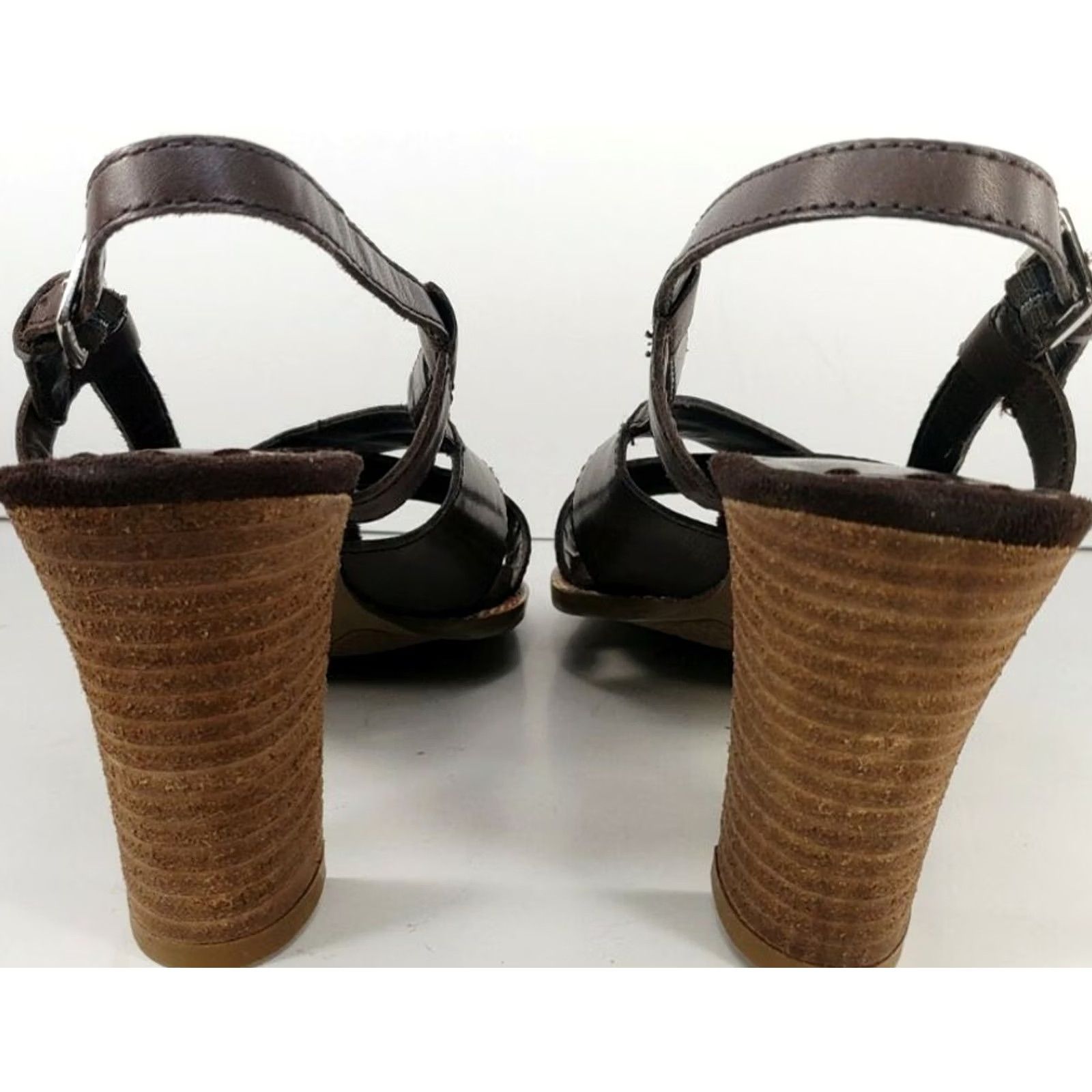 Vintage Bandino Naddia Women's Heeled Sandals Slingback Leather Brown Size 9M Shoes Size US 9 / IT 39 - 4 Thumbnail
