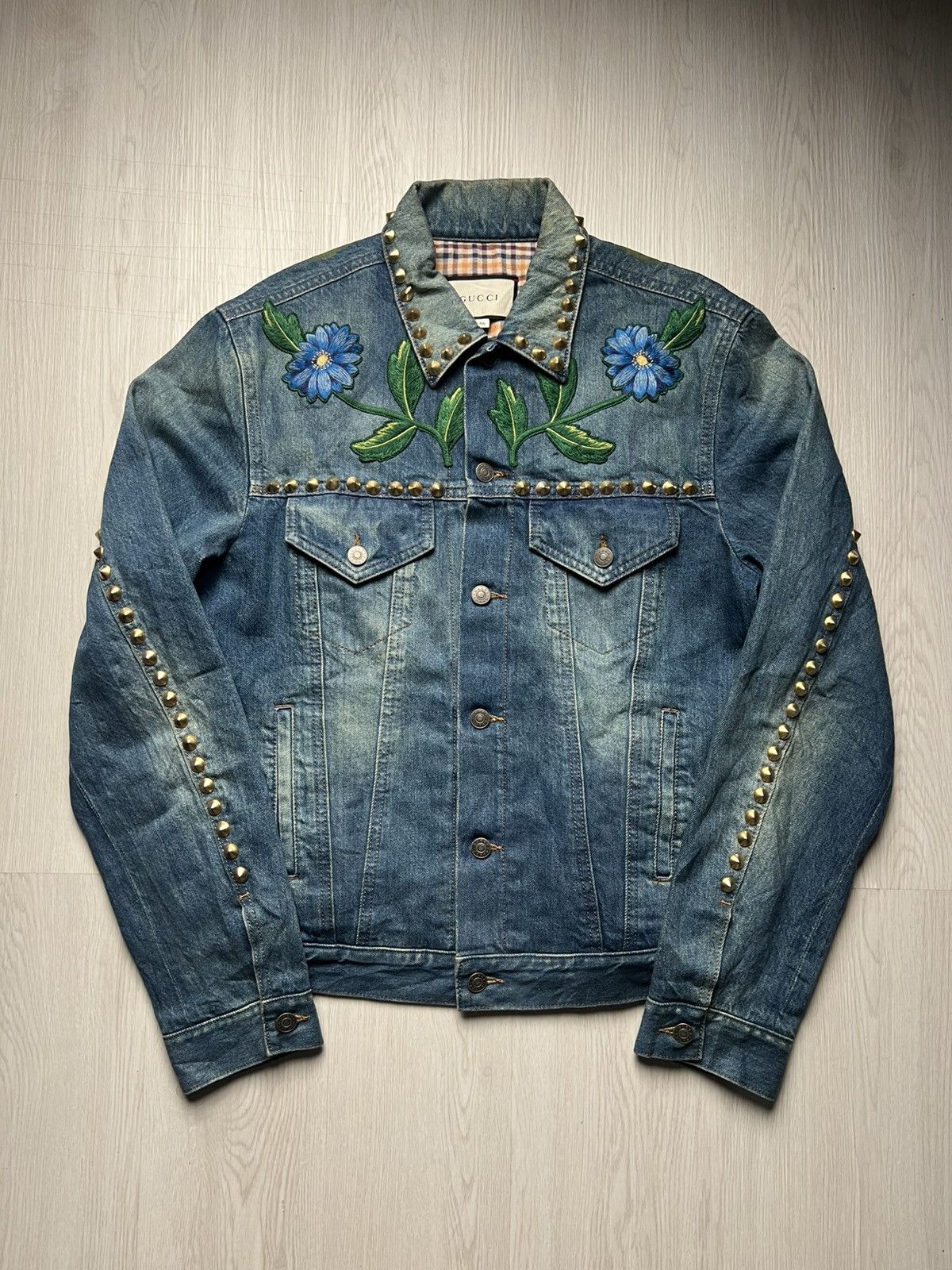 Gucci Gucci Mare Gothicum Embroidered Studded Denim Jacket Size US M / EU 48-50 / 2 - 2 Thumbnail
