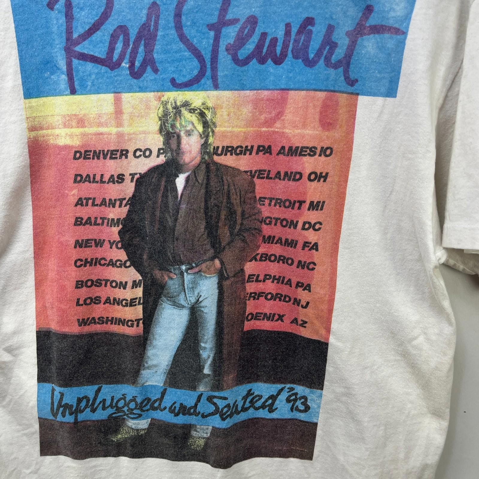 Vintage Vintage 90s Rod Stewart Unplugged And Seated T Shirt Large Size US L / EU 52-54 / 3 - 5 Thumbnail