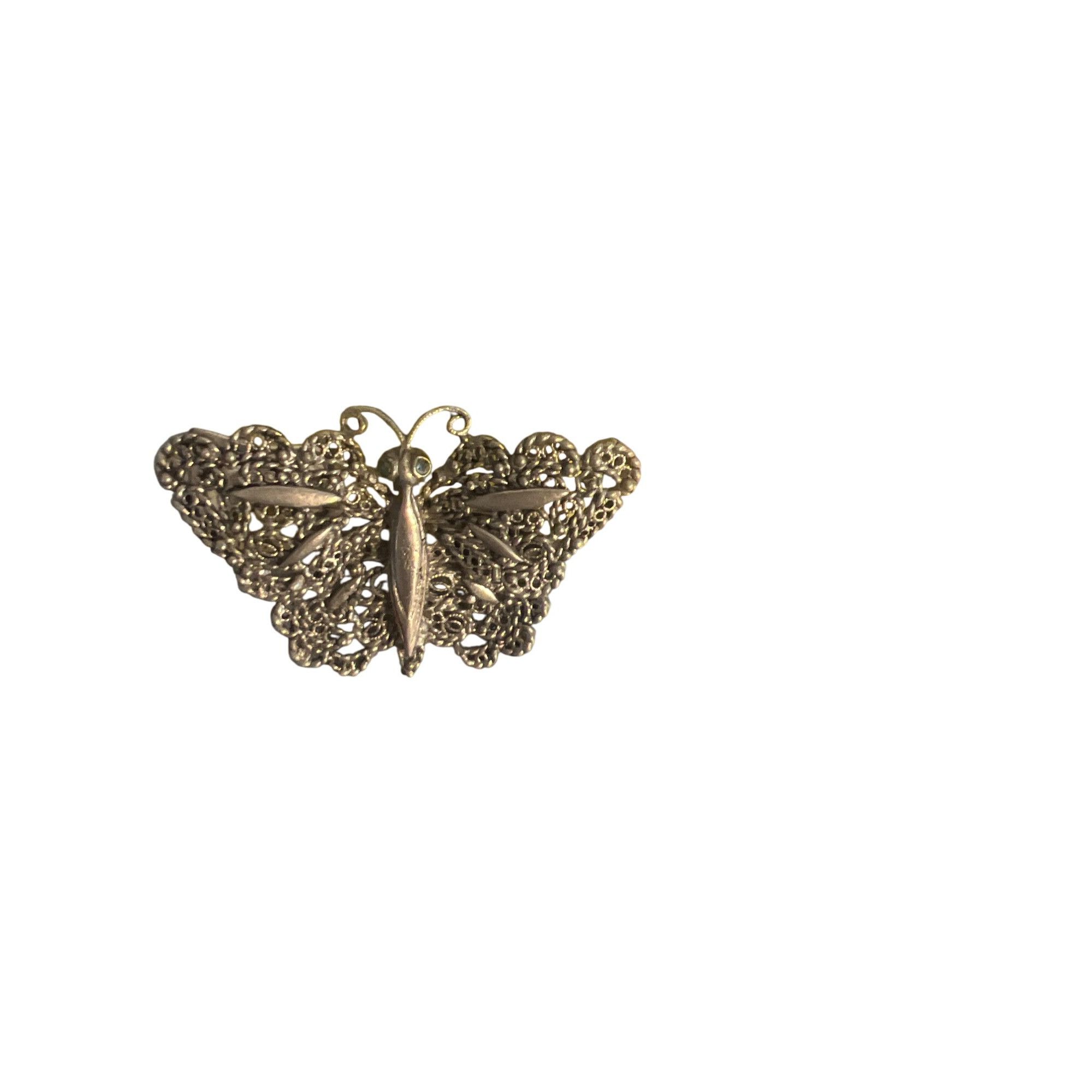 Other Vintage Silver Tone Filigree Butterfly Brooch Pin Openwork 2 Size ONE SIZE - 4 Thumbnail