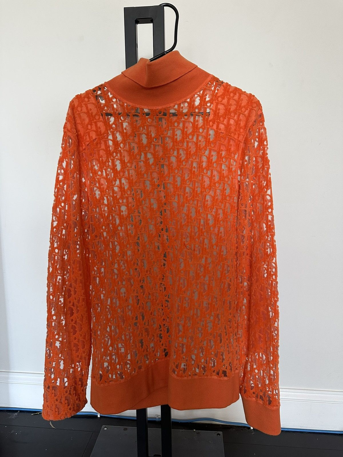 Dior Dior Men Sheer Oblique Jacquard Sheer Turtleneck Size US L / EU 52-54 / 3 - 2 Thumbnail