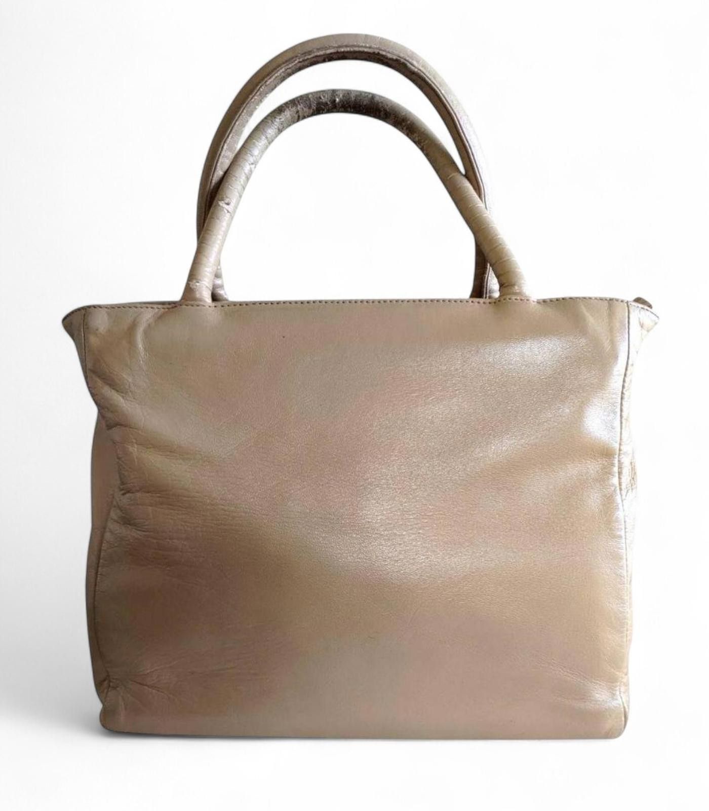 Prada Prada - Beige Leather Tote Bag Size ONE SIZE - 4 Thumbnail