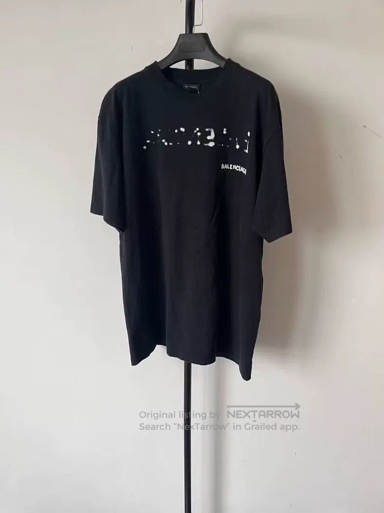 Balenciaga Logo Printed Plain Knit Short Sleeve Raglan Sle
